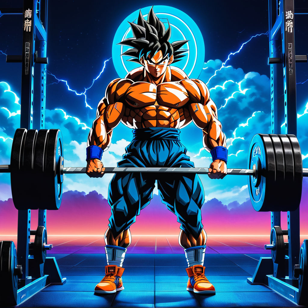 1030x1030 Goku training in a gym, Phone