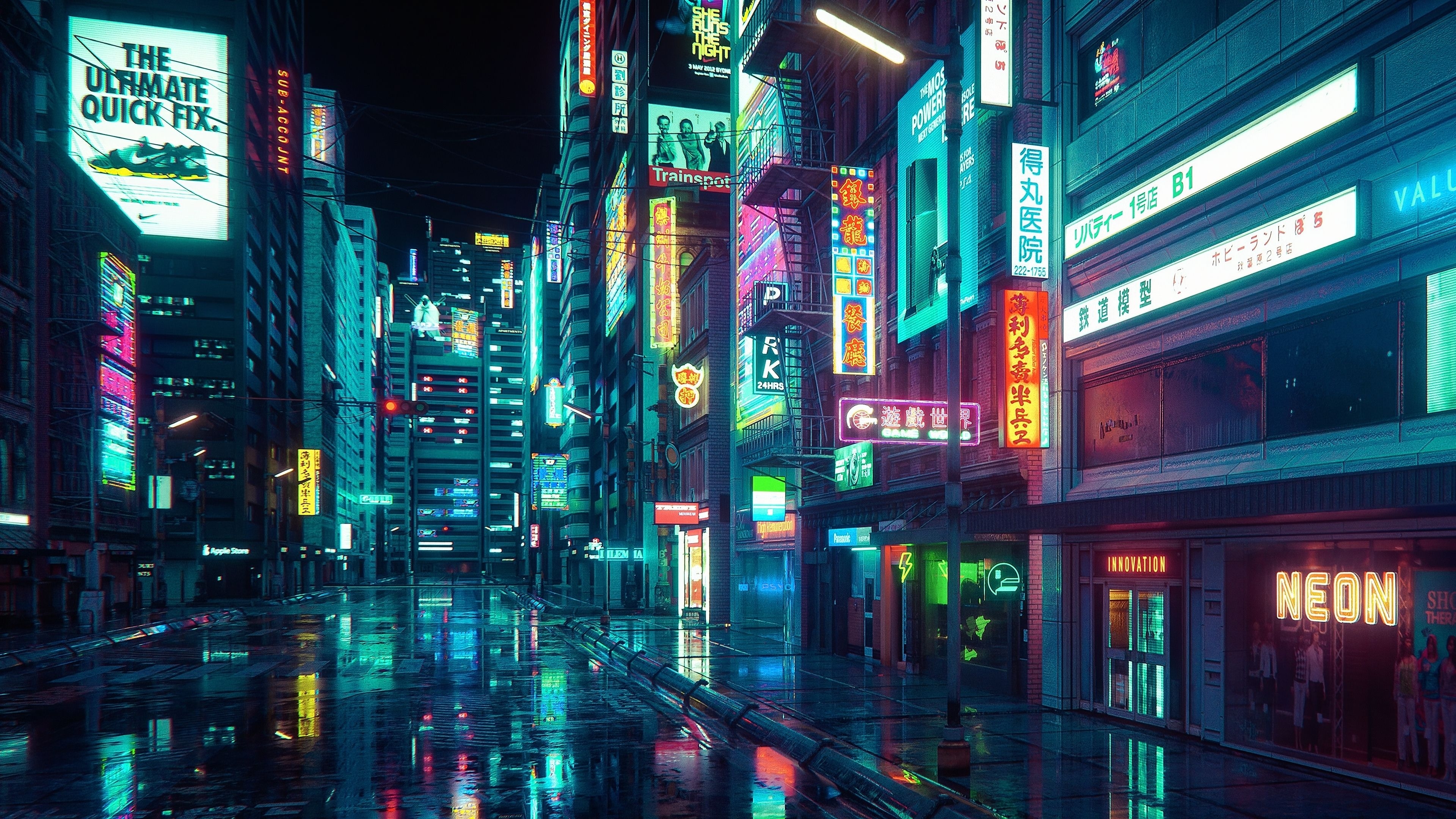 3840x2160 Download wallpaper  cyberpunk, city, buildings, art 4k wallpaper, uhd wallpaper, 16:9 widescreen  HD background, 25488, Desktop