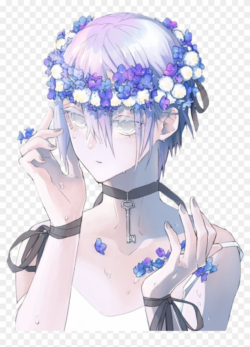 840x1170 Anime Art Cute Aesthetic Flower Boy Girl Purple Aesthetic, Phone