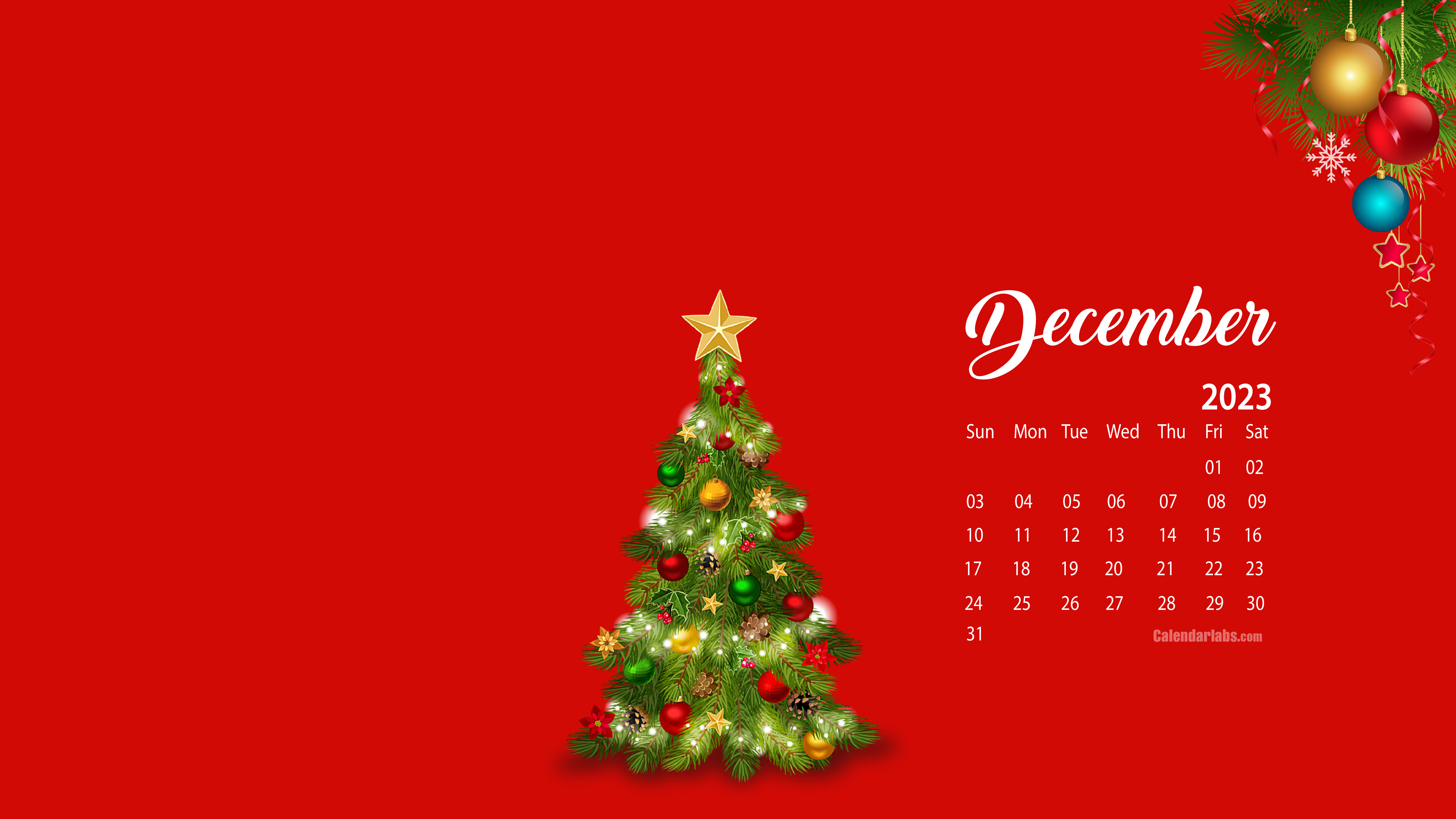 5340x3000 December 2023 Desktop Wallpaper Calendar, Desktop