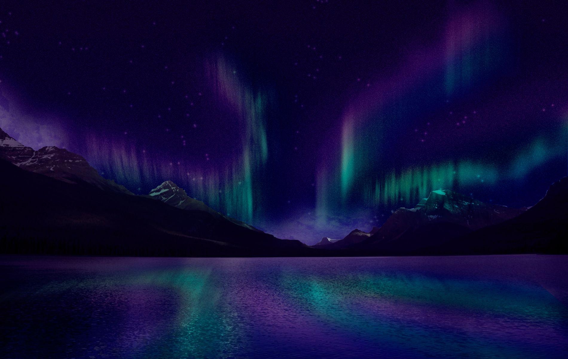 1900x1200 Blue And Purple Aurora Borealis HD Wallpaper, Background Image, Desktop