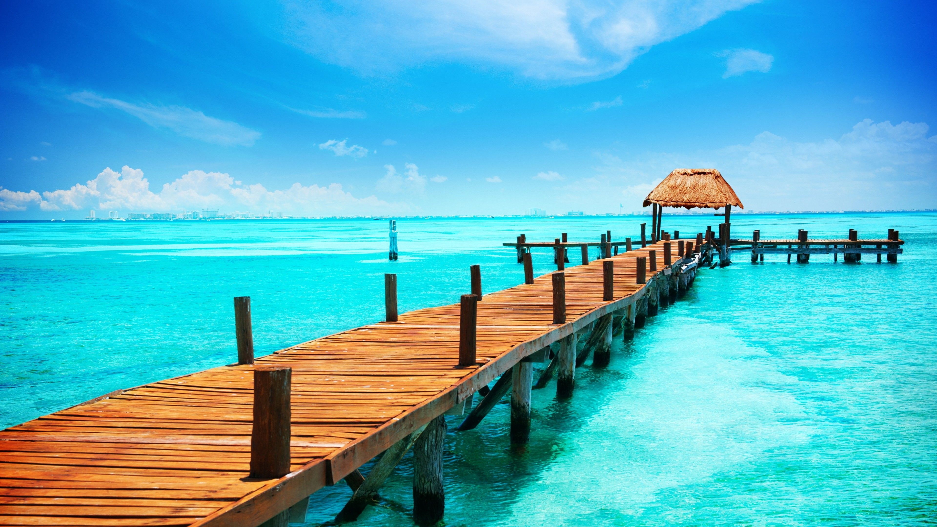 3840x2160 Wallpaper Mexico, 5k, 4k wallpaper, Cancun, The Caribbean, shore, sky, Nature, Desktop