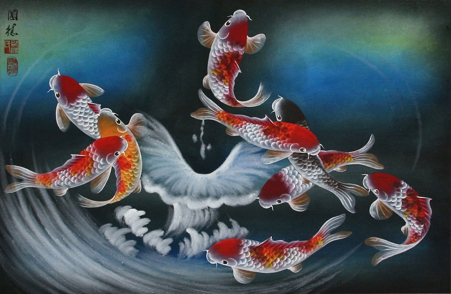 1540x1000 Japanese Koi Fish Art Wallpaper Free Japanese Koi Fish Art Background, Desktop