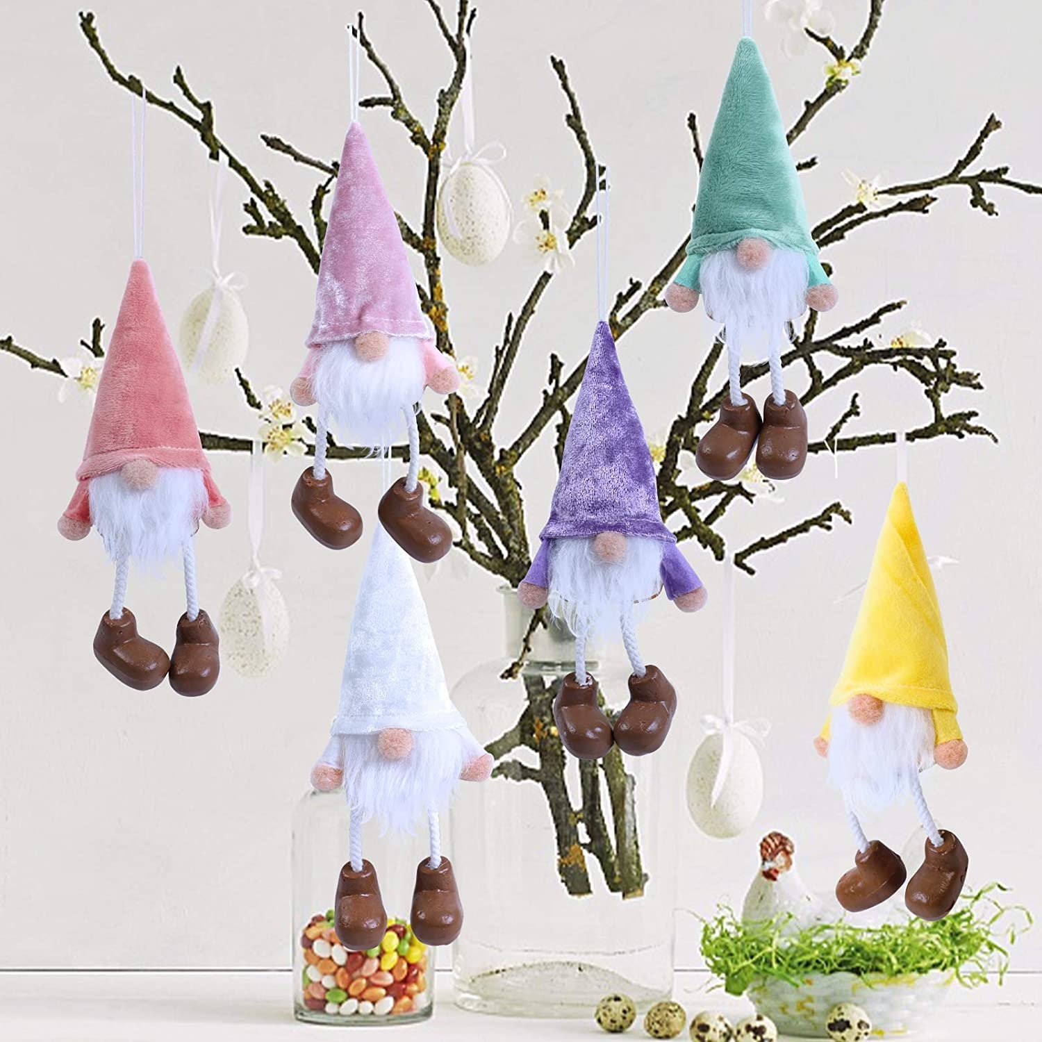 1500x1500 Newest Spring Gnomes Ornaments for Easter Decorations 6 pack, Swedish Tomte for Spring Decorations Stuffed Gnome Gift of Apartment Decor, Tomte Gnomes Plush of holiday Decor for Spring and Easter, Phone