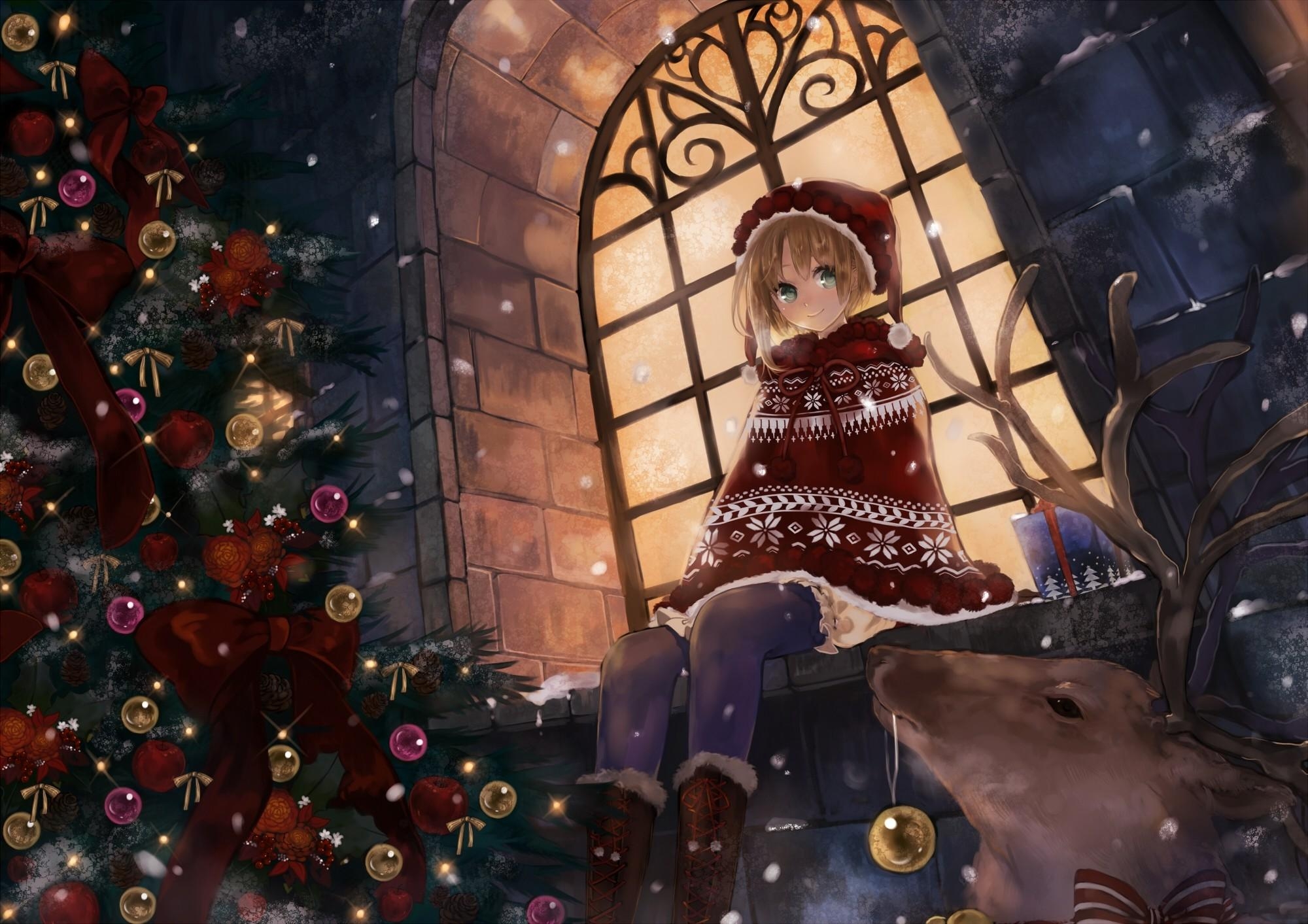 2000x1420 Anime Christmas Wallpaper HD, Desktop