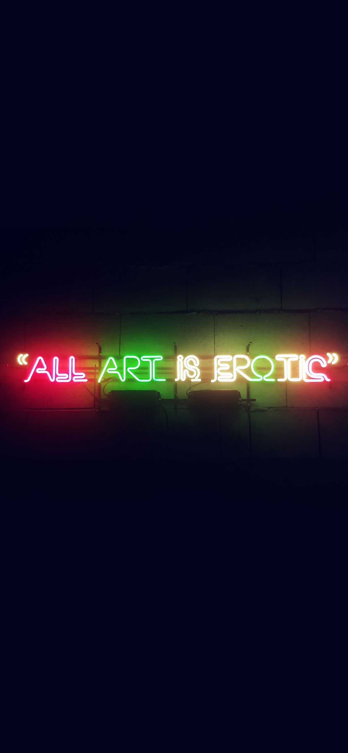 1130x2440 All Art Is Erotic Dark Neon Illustration Art Sign Wallpaper, Phone