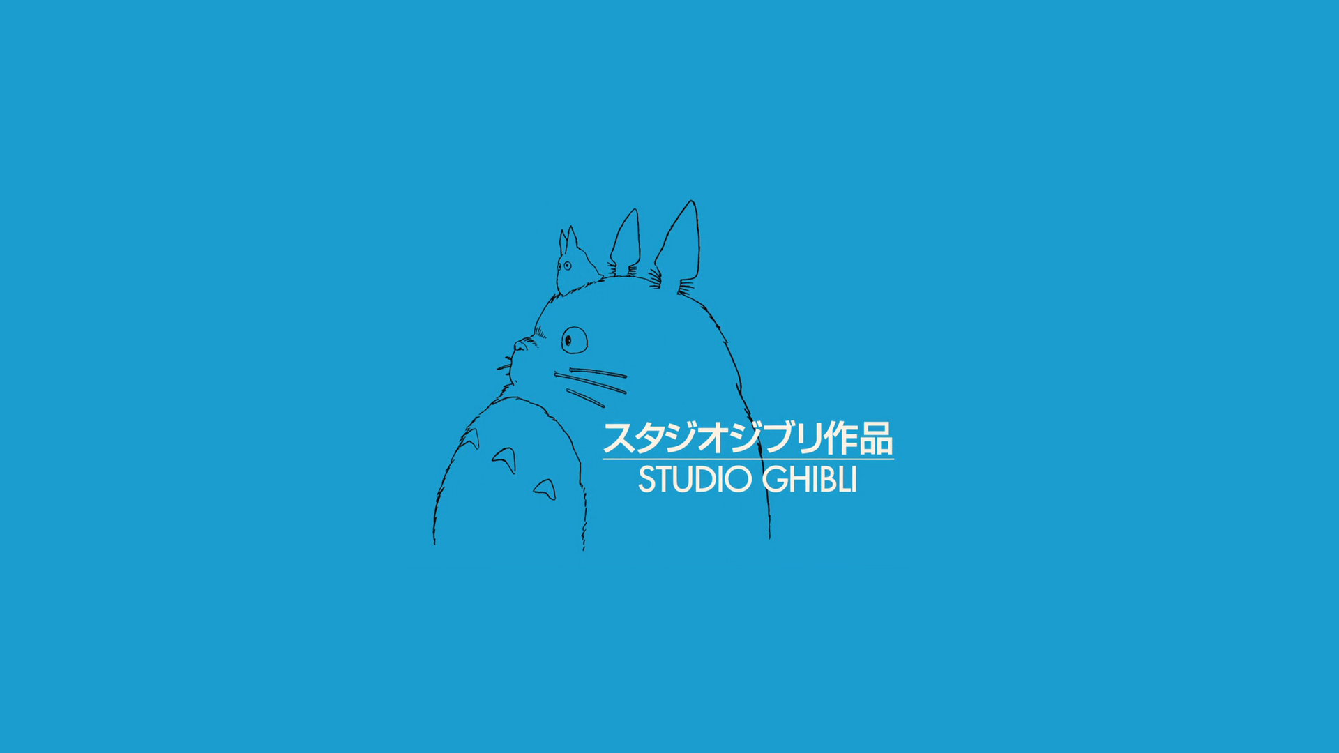 1920x1080 Wallpaper / Studio Ghibli, anime, minimalism, blue, blue background, simple background free download, Desktop