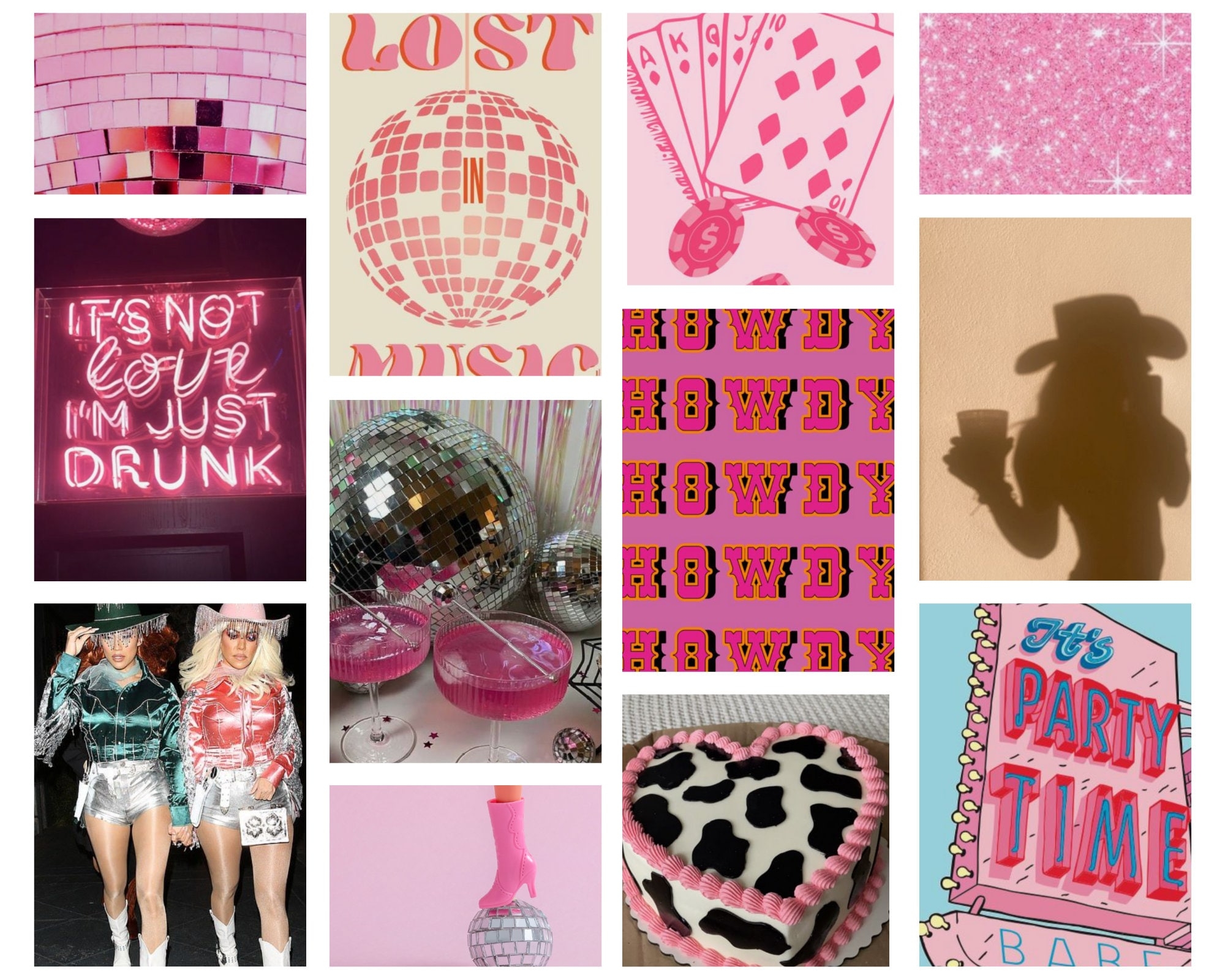 2000x1600 Disco Cowgirl Aesthetic Wall Collage, Desktop