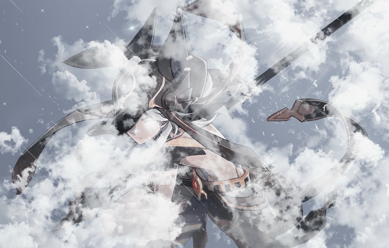 1340x850 Wallpaper clouds, birds, guy, Genshin Impact, Cyno image for desktop, section игры, Desktop