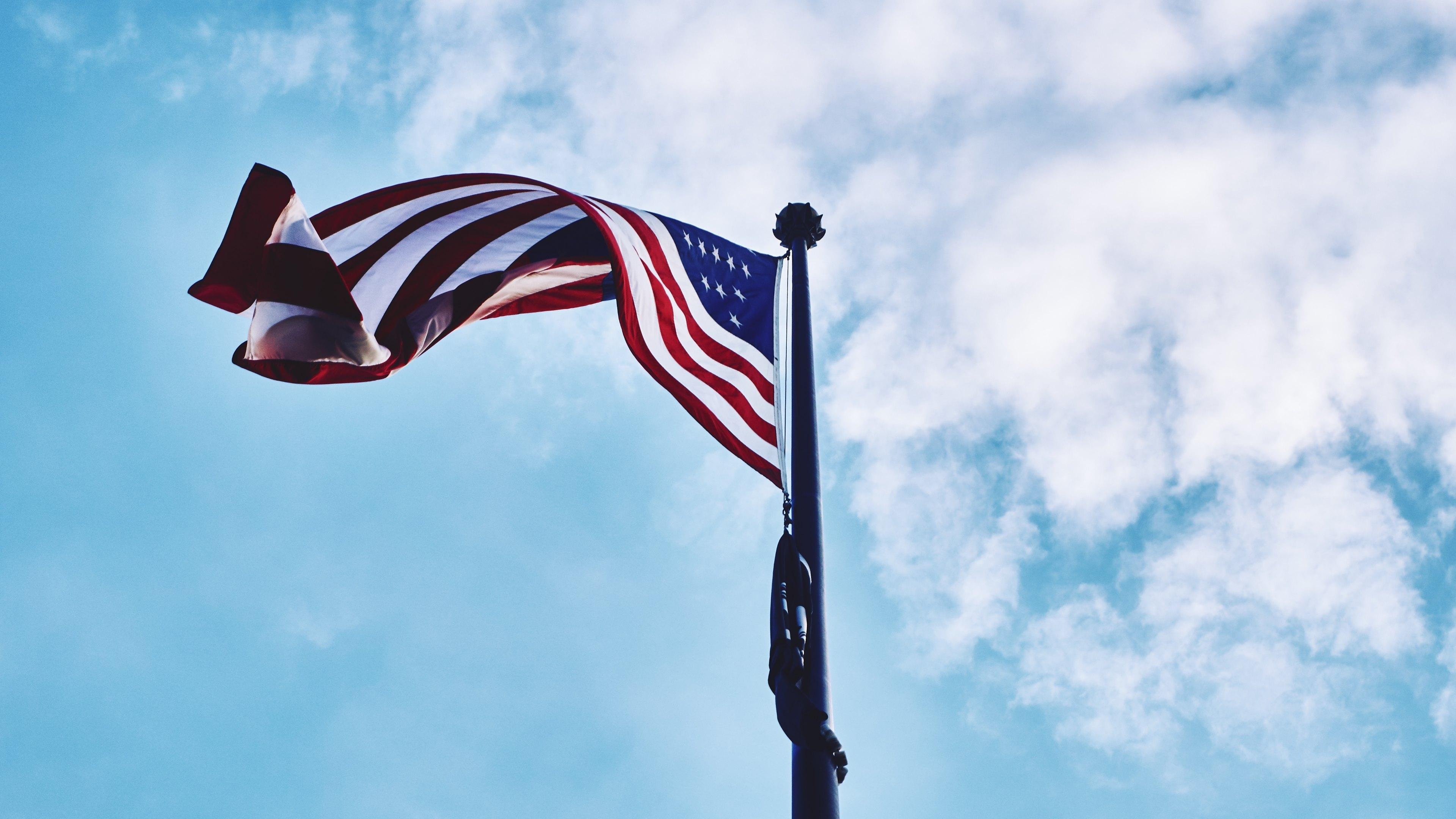 3840x2160 American Flag On Top Of A Flagpole 4k Ultra HD Wallpaper, Desktop