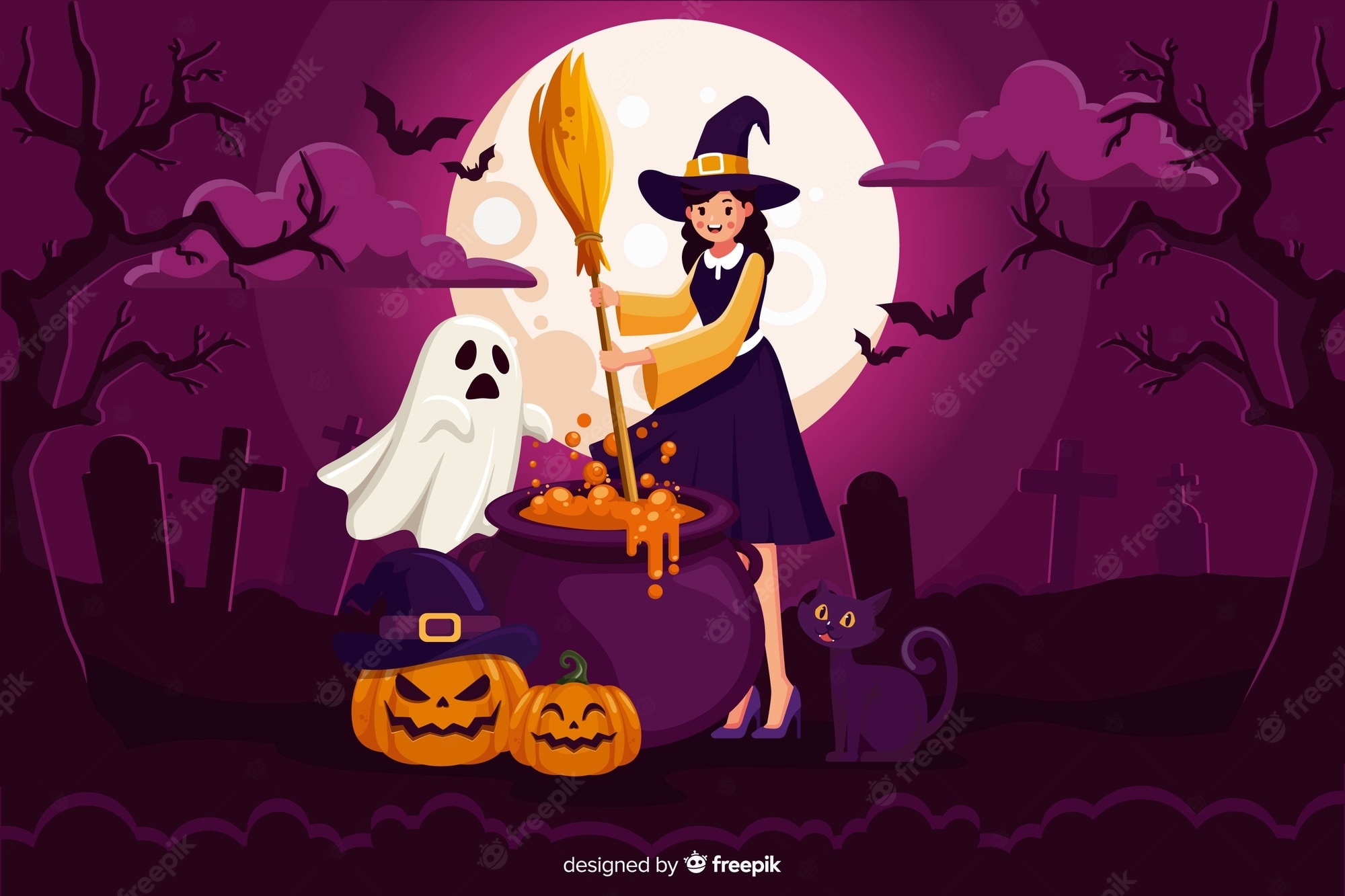 2000x1340 Halloween cute witch Image. Free Vectors, & PSD, Desktop