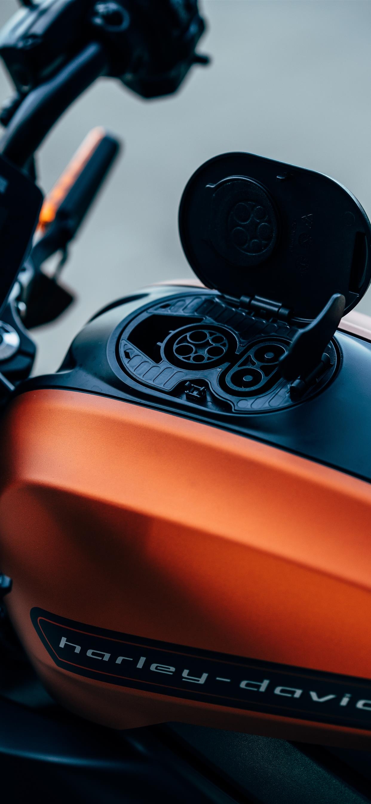 1250x2690 orange and black Harley Davidson motorcycle iPhone X Wallpaper Free Download, Phone