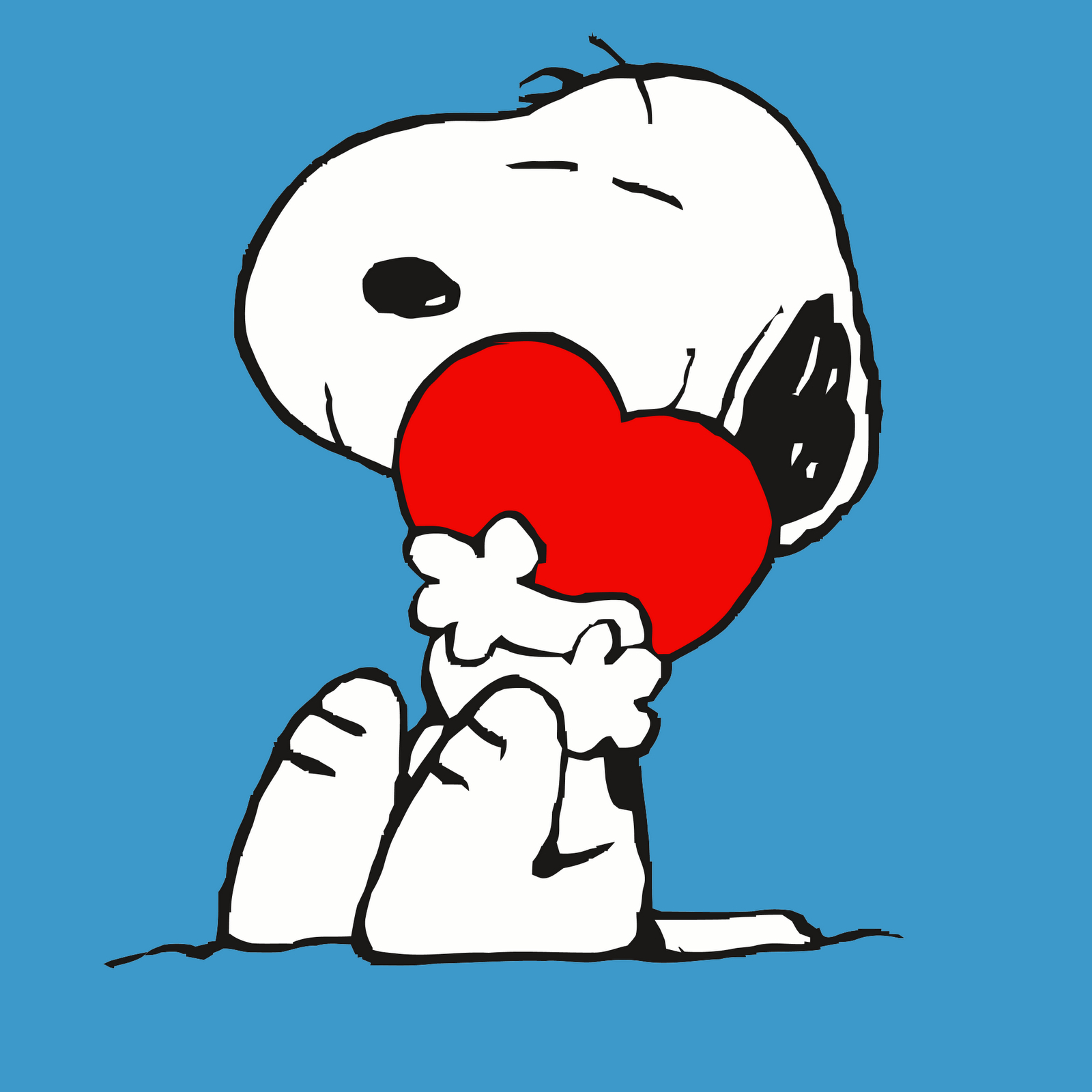 1600x1600 Snoopy and Heart Vector Background for Android, Phone