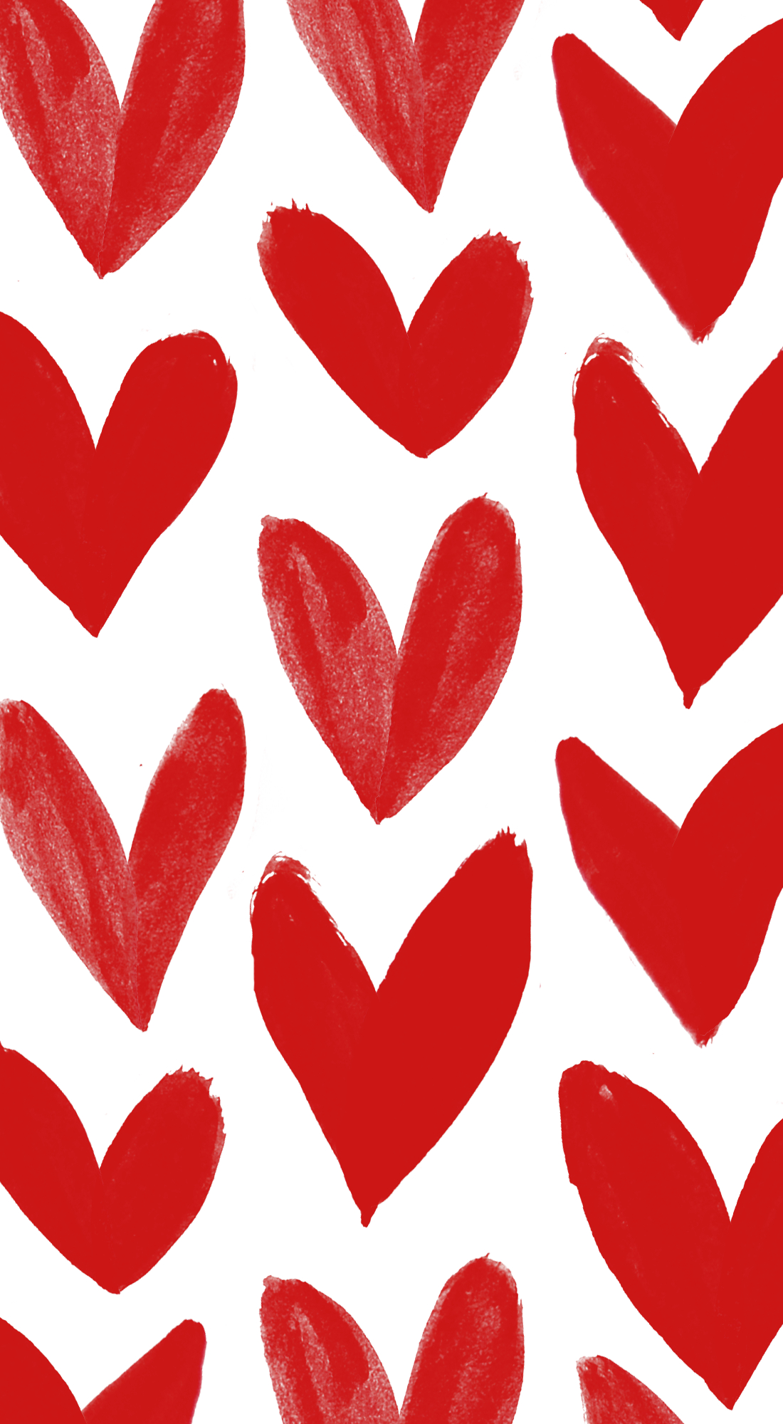 1100x2000 Red Heart Design Wallpaper, Phone