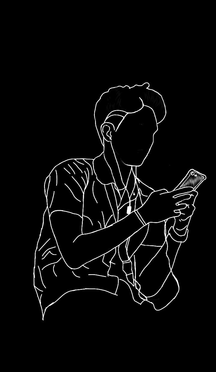 720x1240 Me. Black and white art drawing, Line art image, Cool wallpaper cartoon, Phone