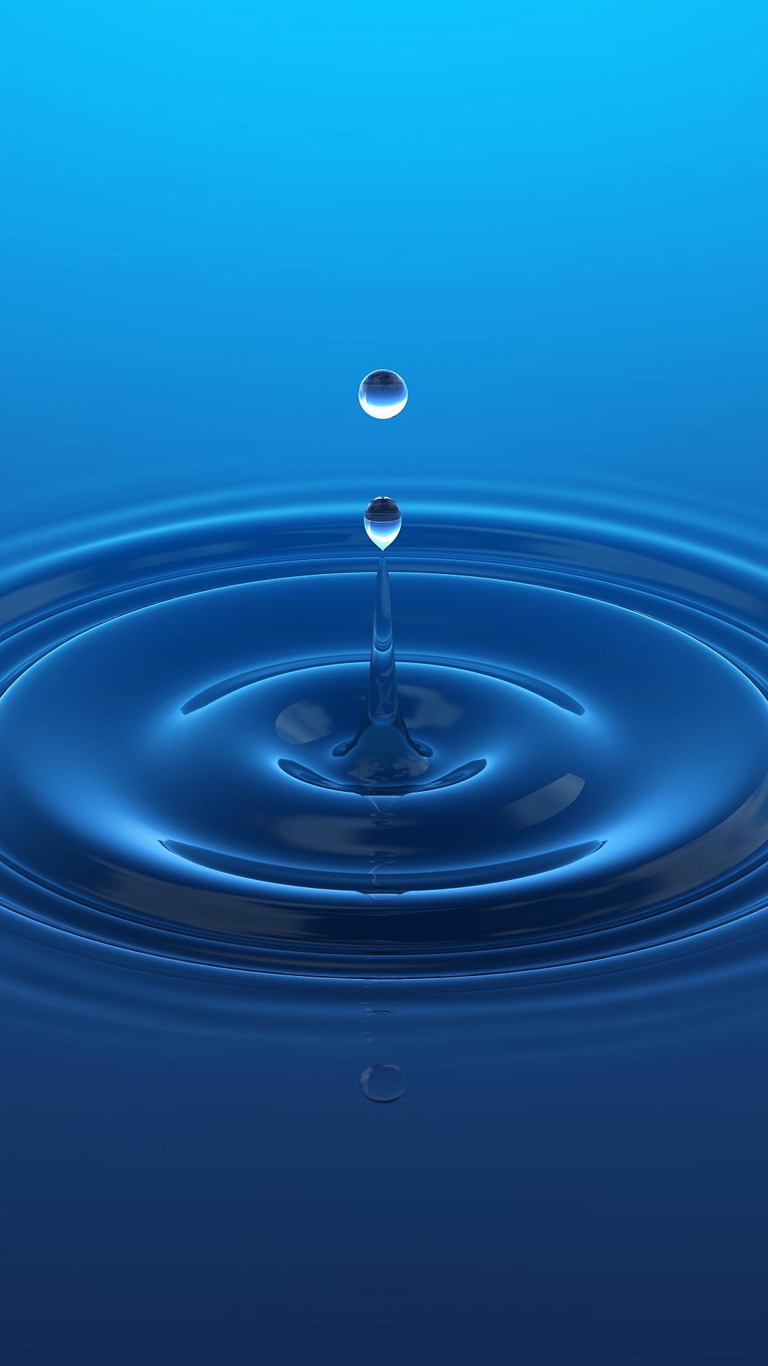 1080x1920 Blue Water Drop iPhone Wallpaper HD, Phone