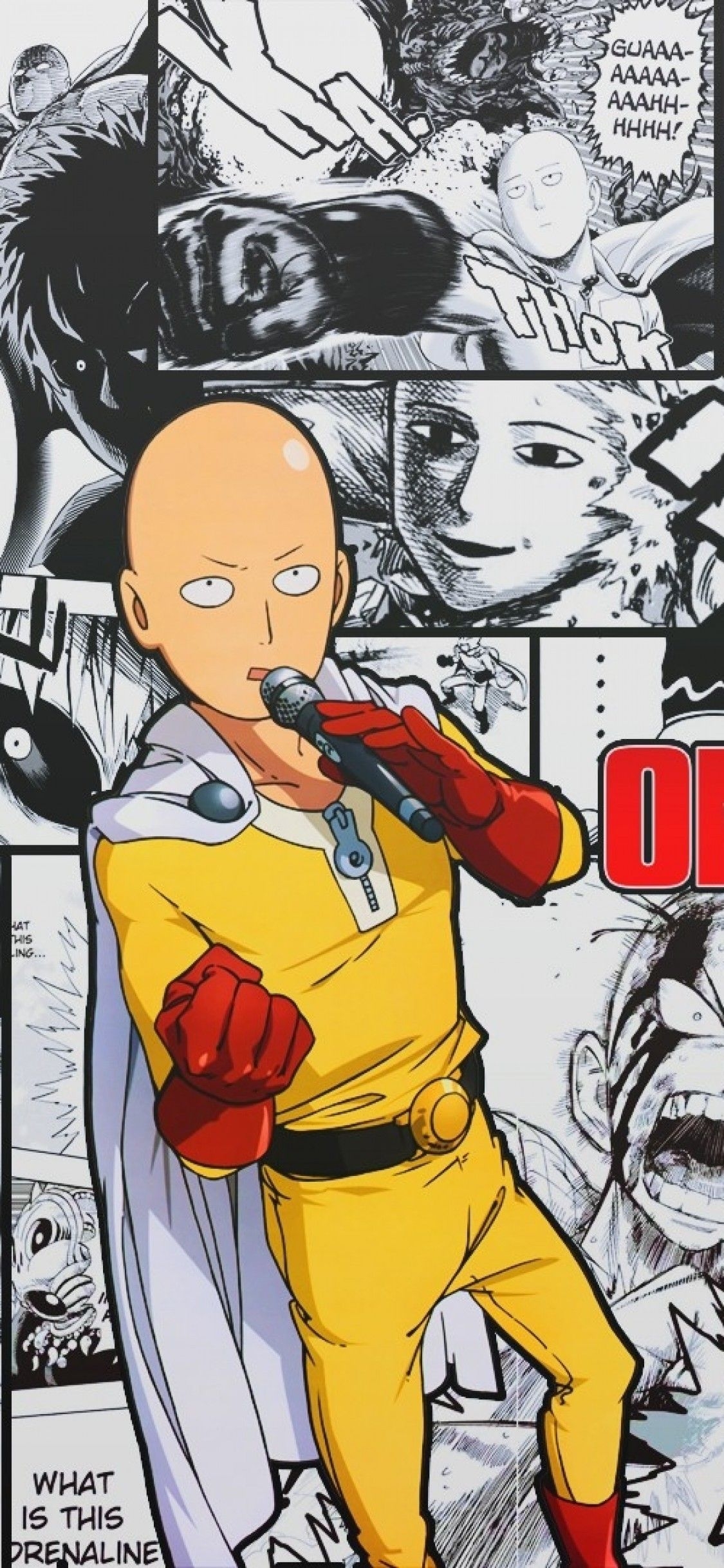 1130x2440 Download  One Punch Man, Saitama, Bald Wallpaper, Phone