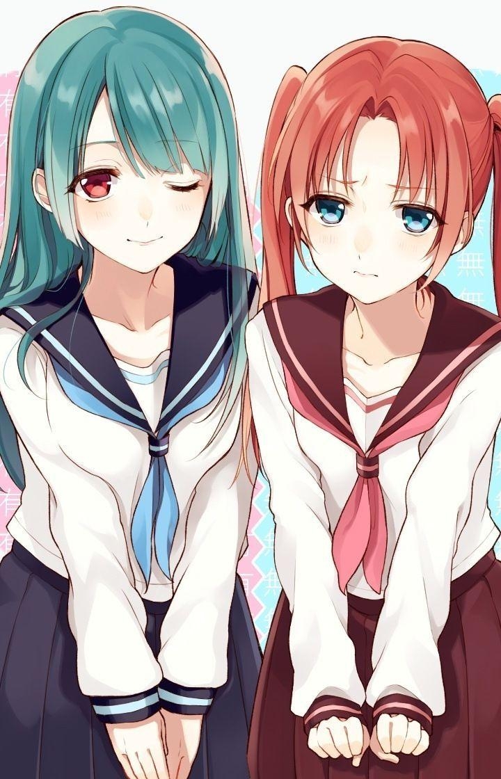 720x1120 School dress, friends, anime girls, original, 720x1280 wallpaper, Phone