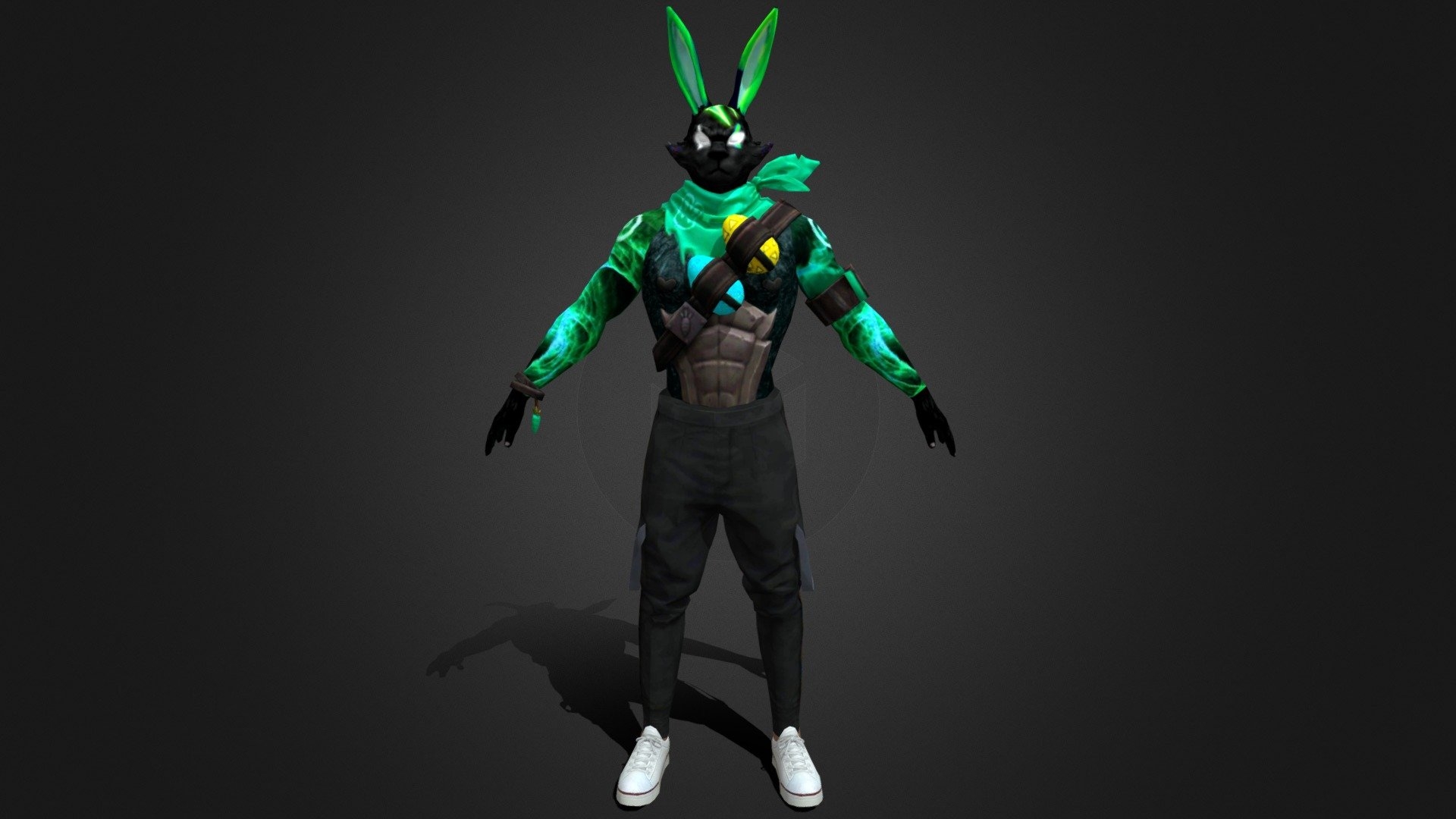 1920x1080 FREE FIRE GREEN BUNNY BUNDLE 3D MODEL, Desktop