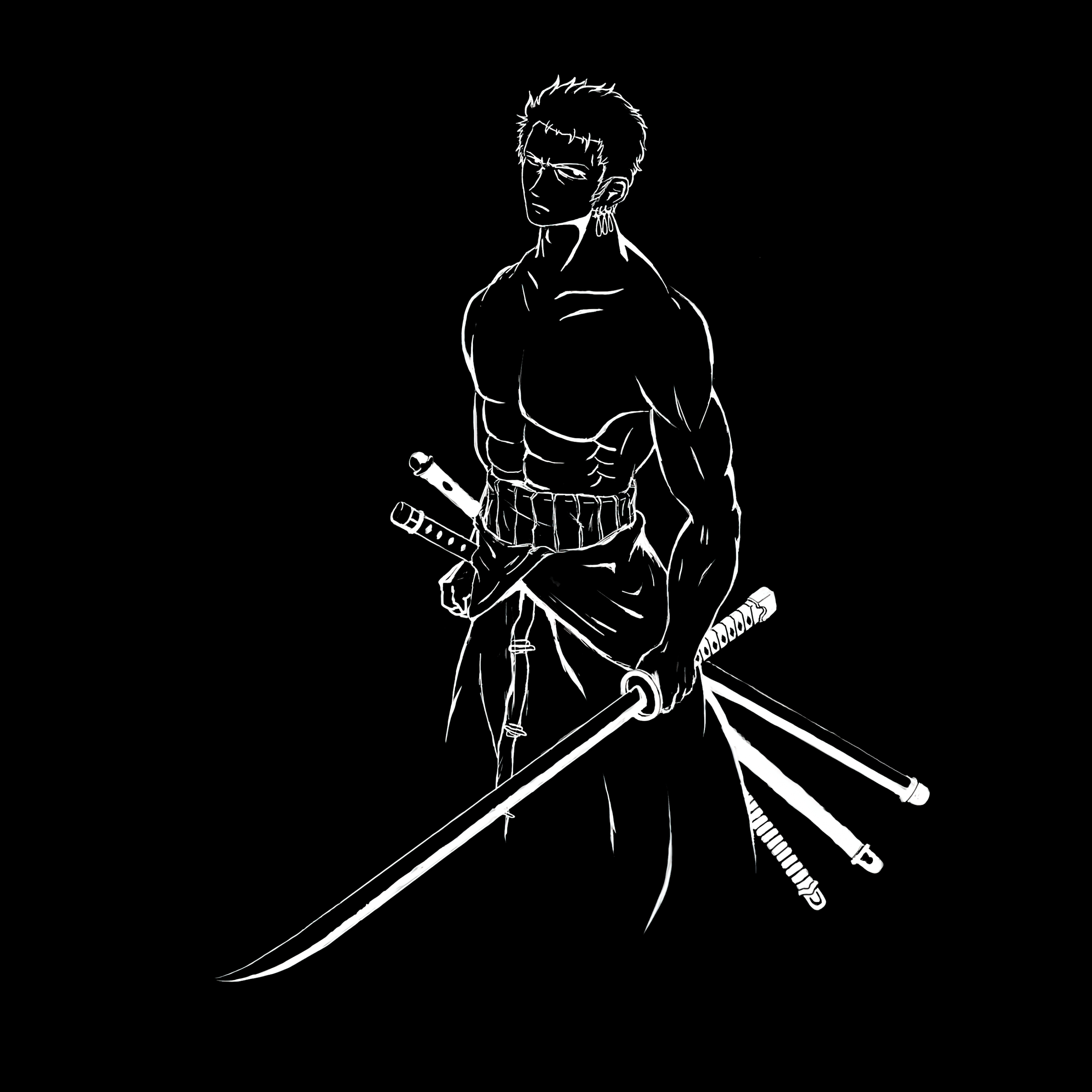 2740x2740 Roronoa Zoro Wallpaper 4K, AMOLED, One Piece, Pirate Hunter, Phone