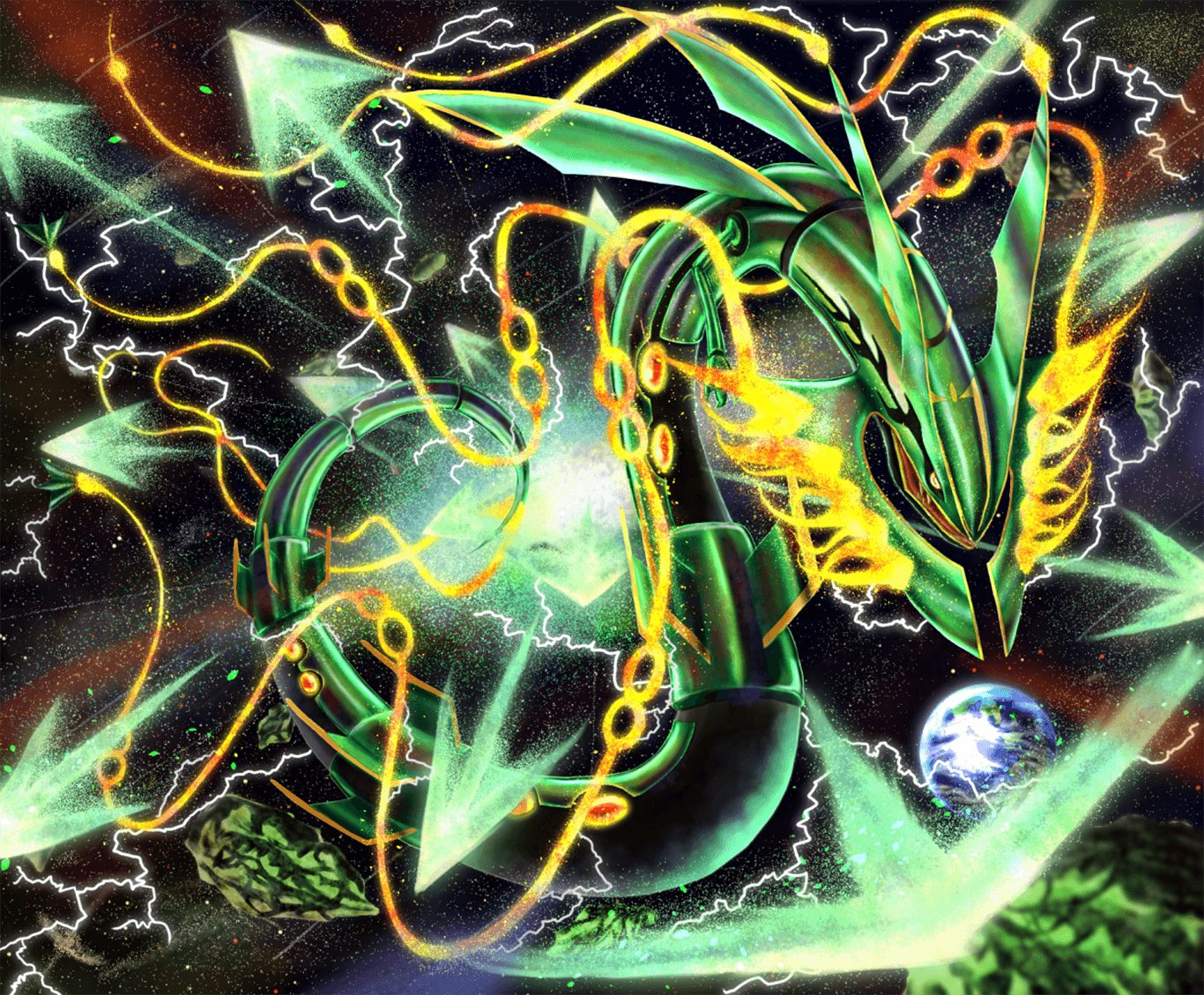 1370x1130 Mega Rayquaza (Pokémon) HD Wallpaper and Background Image, Desktop