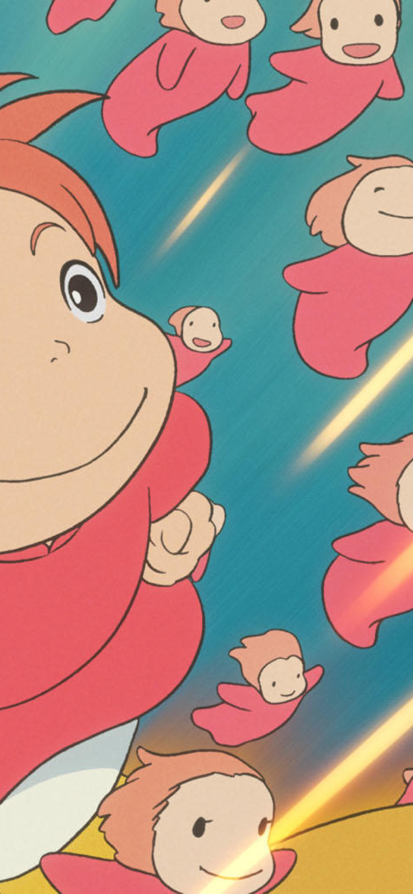 830x1800 Ponyo Flying Wallpaper, Phone