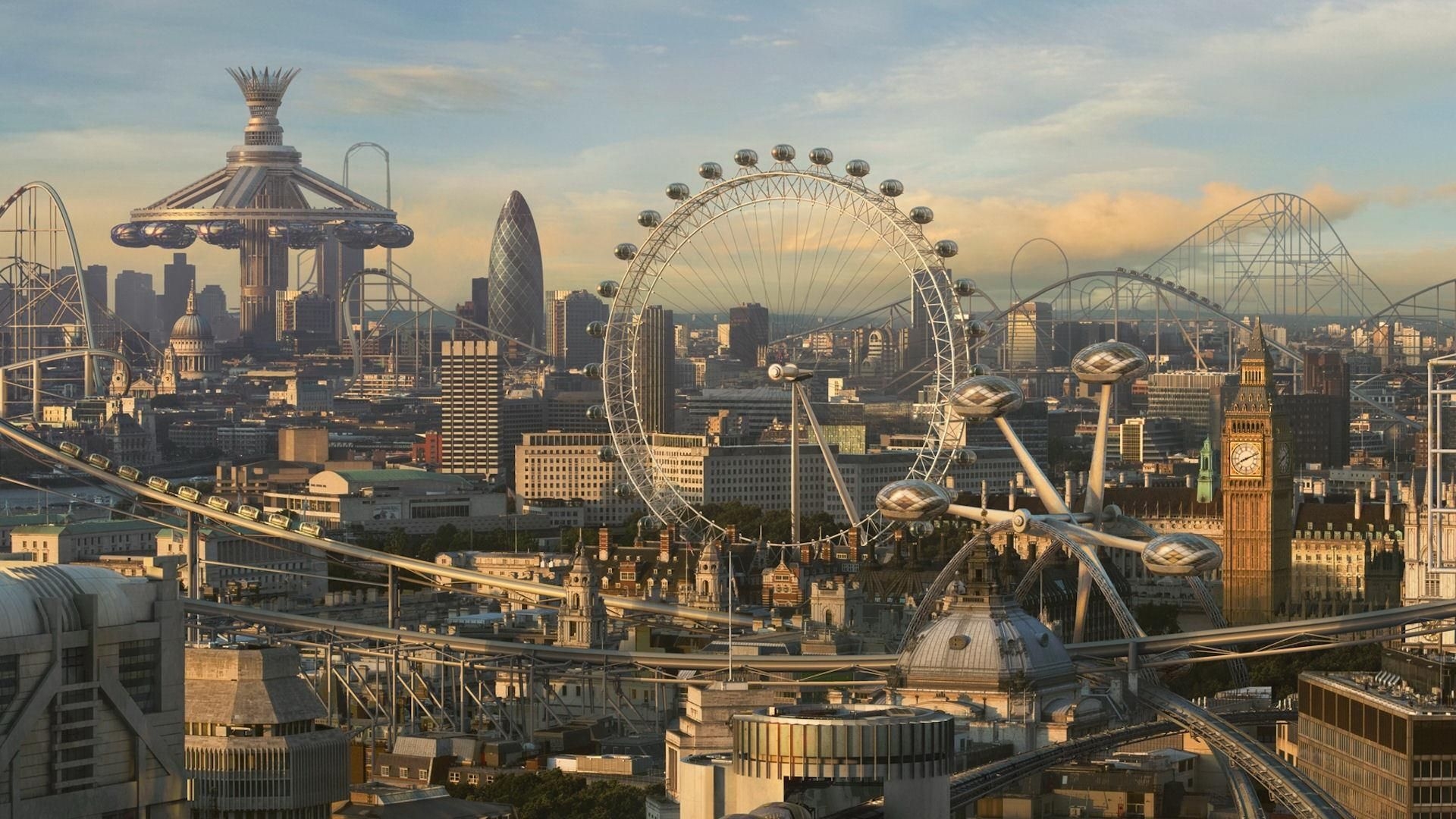 1920x1080 Dieselpunk London. Future city, London wallpaper, Fantasy city, Desktop