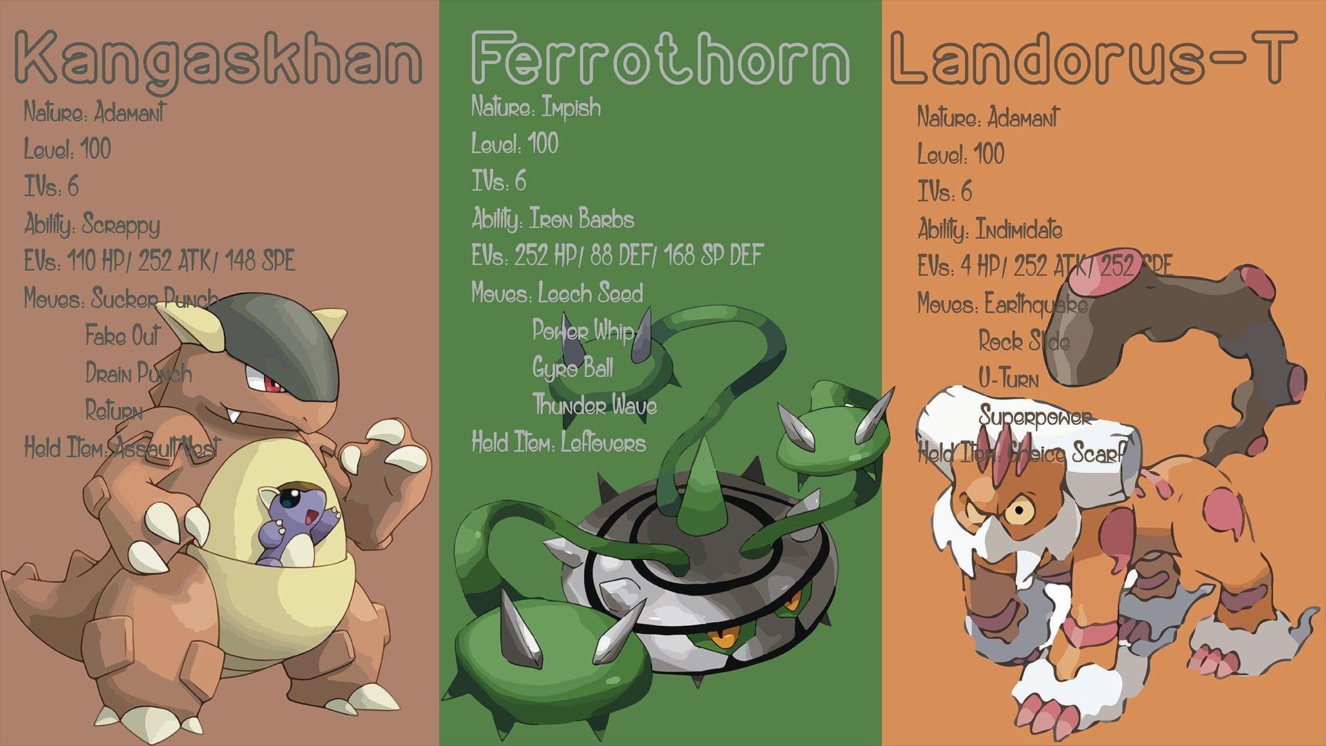 1920x1080 Triple RGTS with and Kangaskhan, Desktop