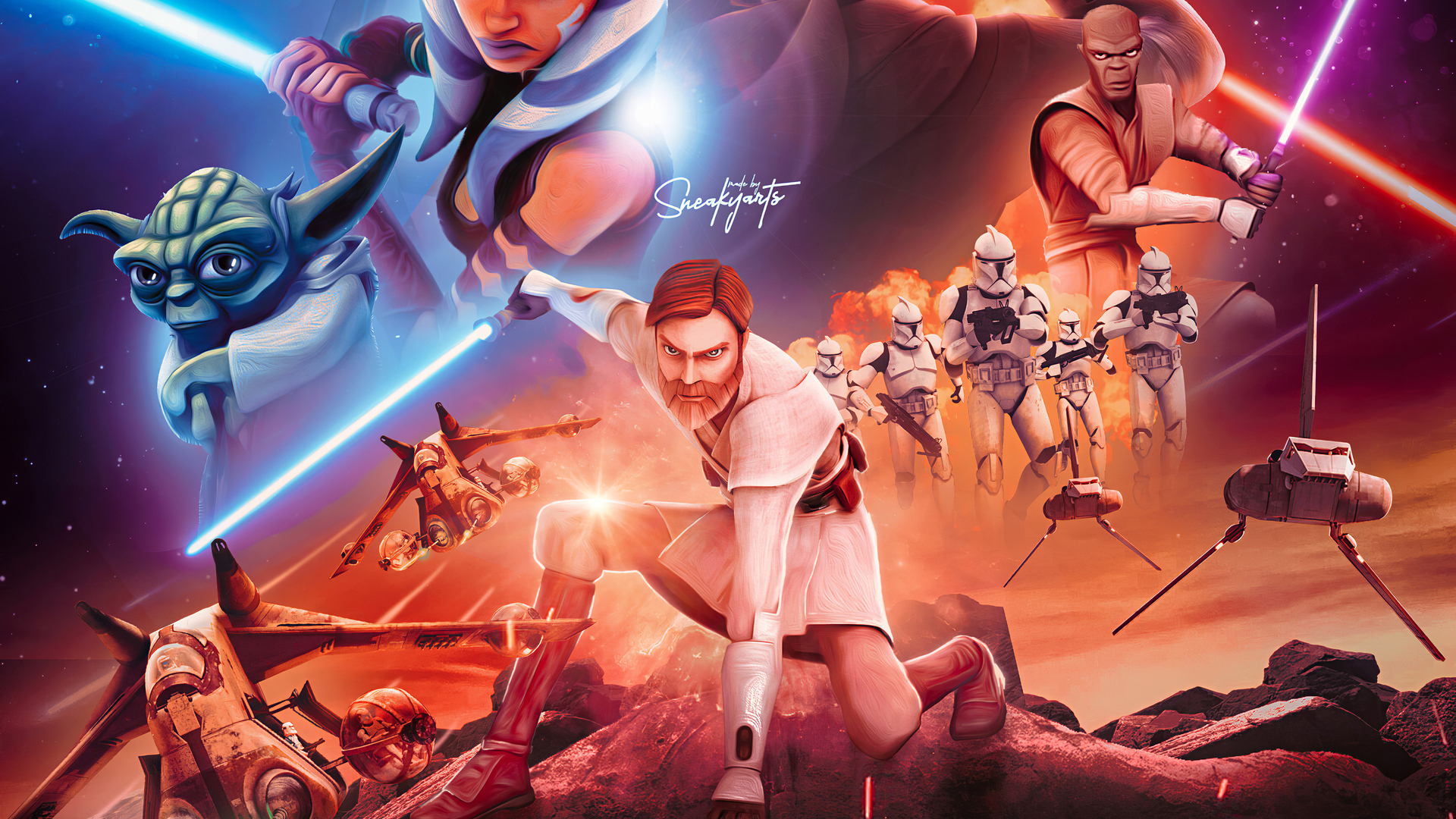 1920x1080 Star Wars The Clone Wars 4k Laptop Full HD 1080P HD 4k Wallpaper, Image, Background, Photo and Picture, Desktop