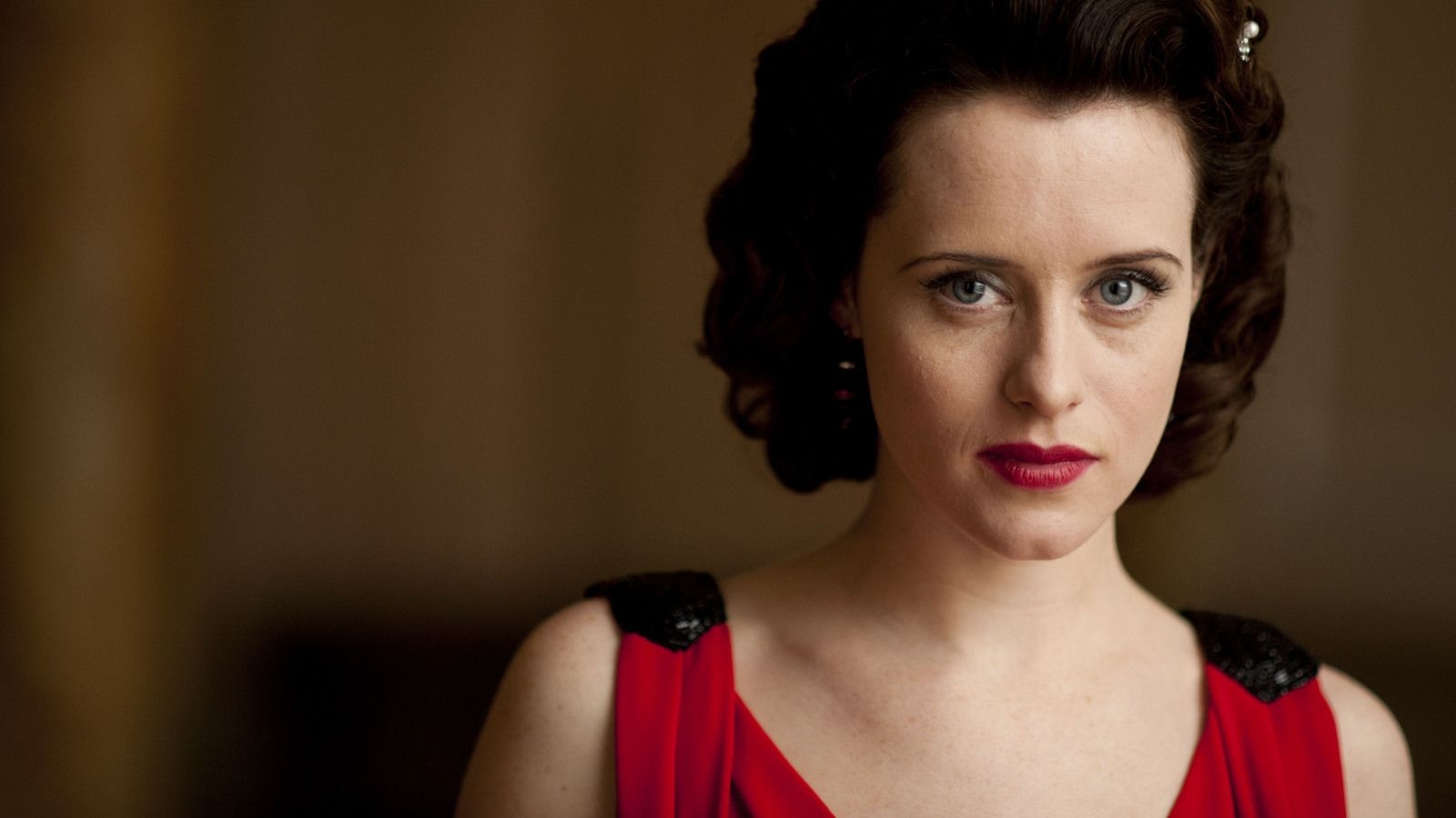 1600x900 Claire Foy Portrait In Red  Resolution Wallpaper, HD Celebrities 4K Wallpaper, Image, Photo and Background, Desktop