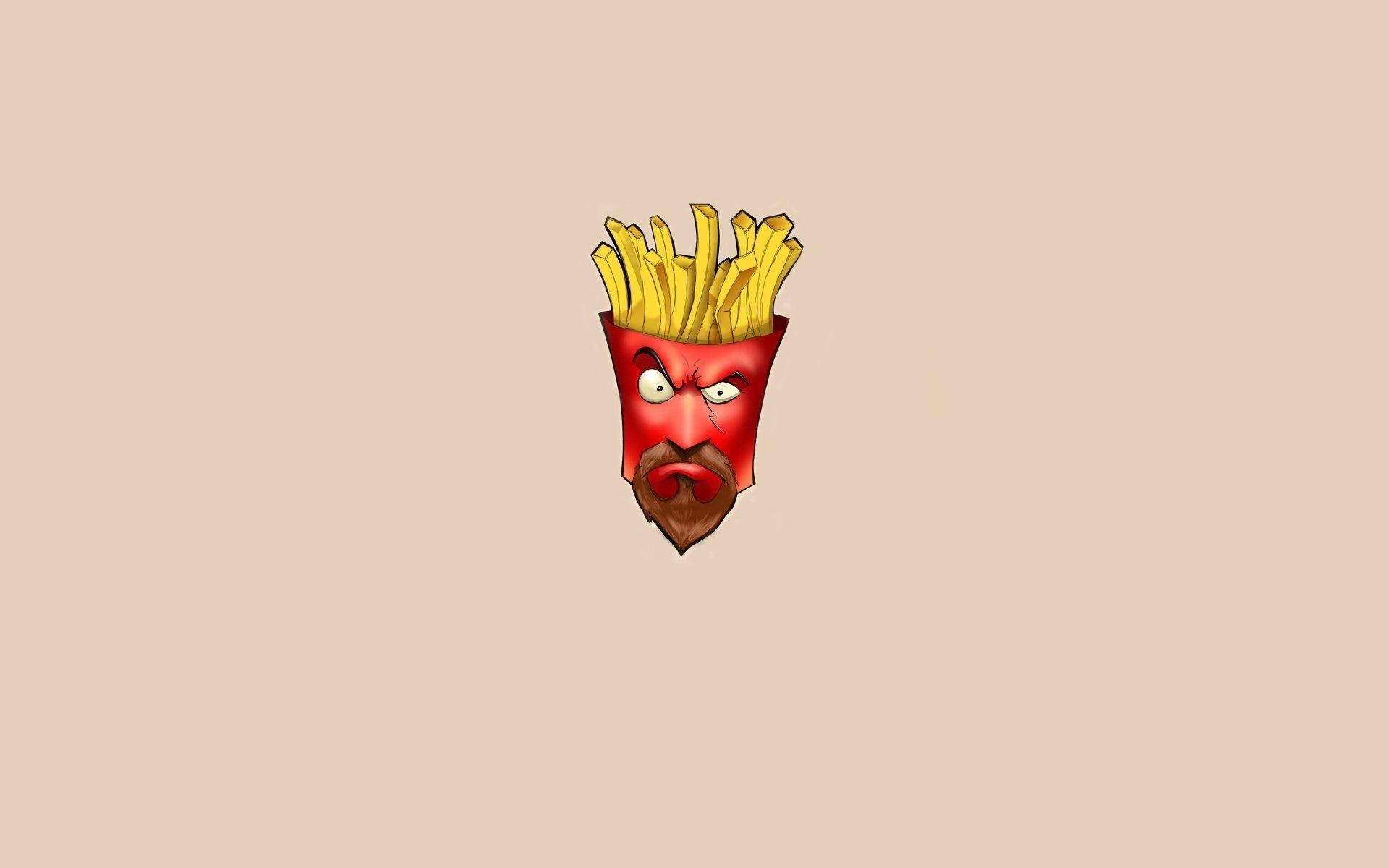 1920x1200 aqua teen hunger force fraylok fry frylock french fries minimalism, Desktop