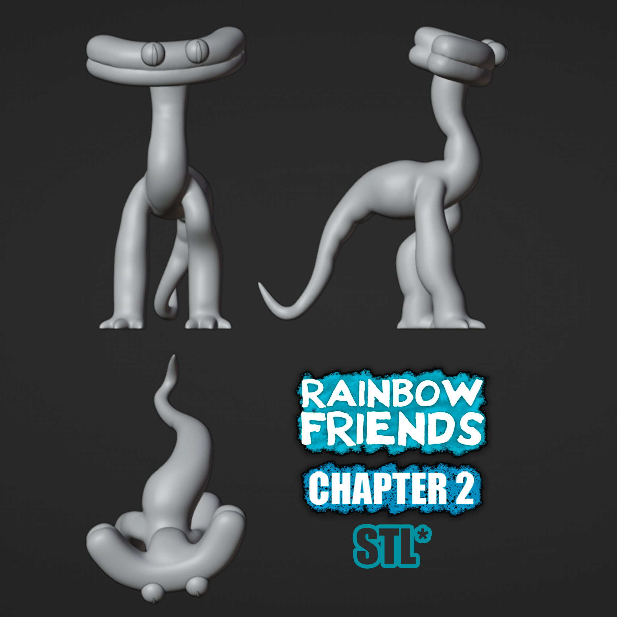 2000x2000 STL file CYAN FROM RAINBOW FRIENDS CHAPTER 2 ROBLOX GAME, Phone