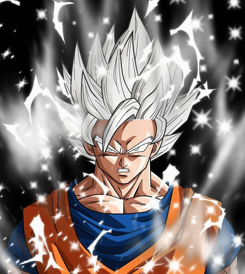 850x950 Super Saiyan White Wallpaper Free Super Saiyan White Background, Phone