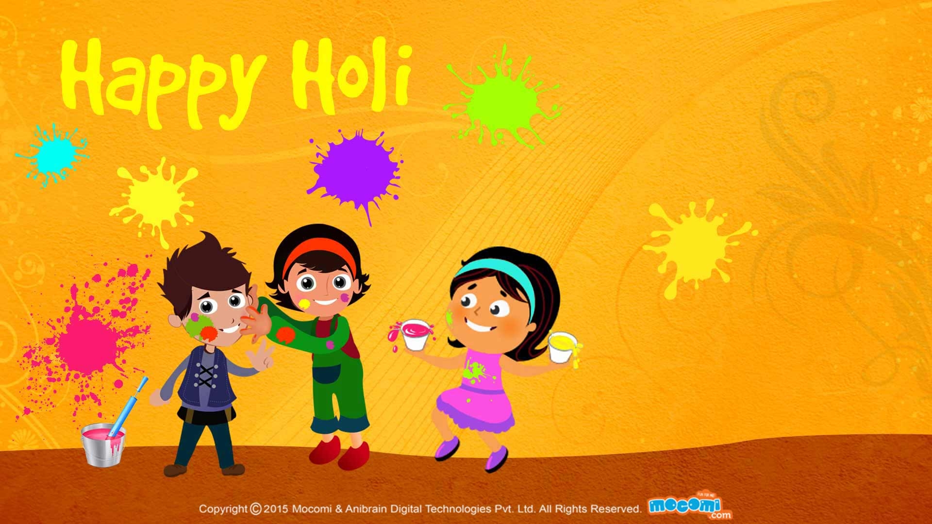 1920x1080 Happy Holi Wallpaper for kids, Desktop