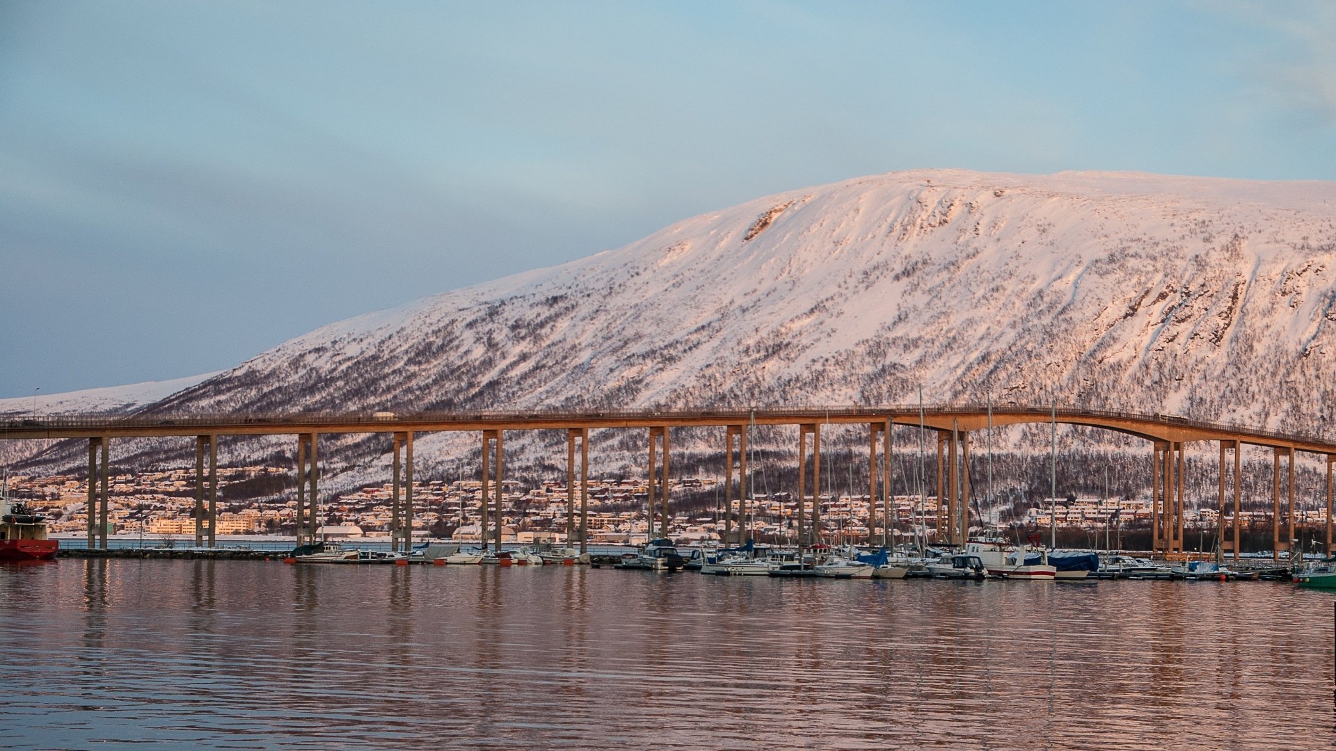 1920x1080 Full HD Wallpaper tromso bridge norway ship, Desktop Background HD, Desktop