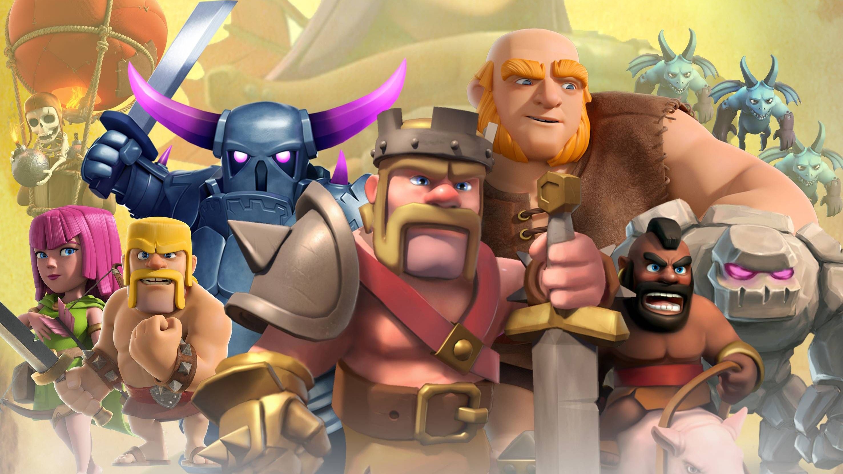 2960x1670 #clash of clans, #supercell, #games, #hd, #archer, #barbarian, #pekka, #hog rider, #giant. Mocah.org HD Wallpaper, Desktop