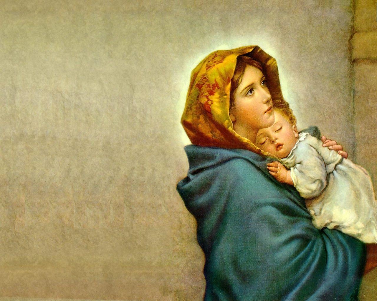 1280x1030 Mother Mary With Baby Jesus Wallpaper, Desktop