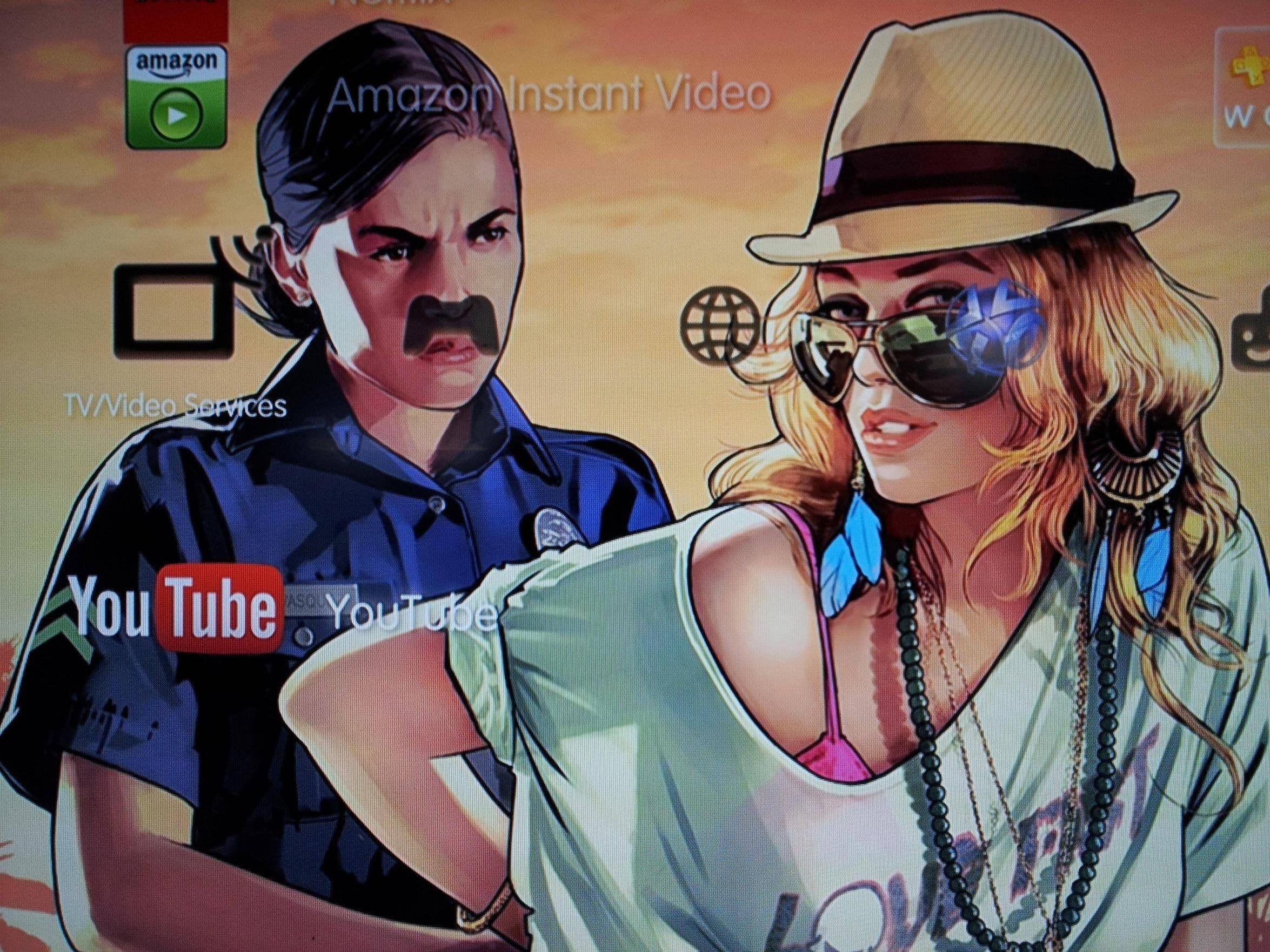 2350x1770 A Friend Off Mine Is Using A GTA5 Wallpaper On His Ps3 And Something Awesome Happened. (x Post From R GTA), Desktop