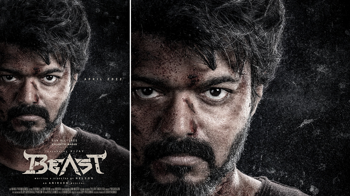 1200x680 Beast New Poster Out! Thalapathy Vijay's Next With Nelson Dilipkumar To Release in April 2022 (View Pic), Desktop