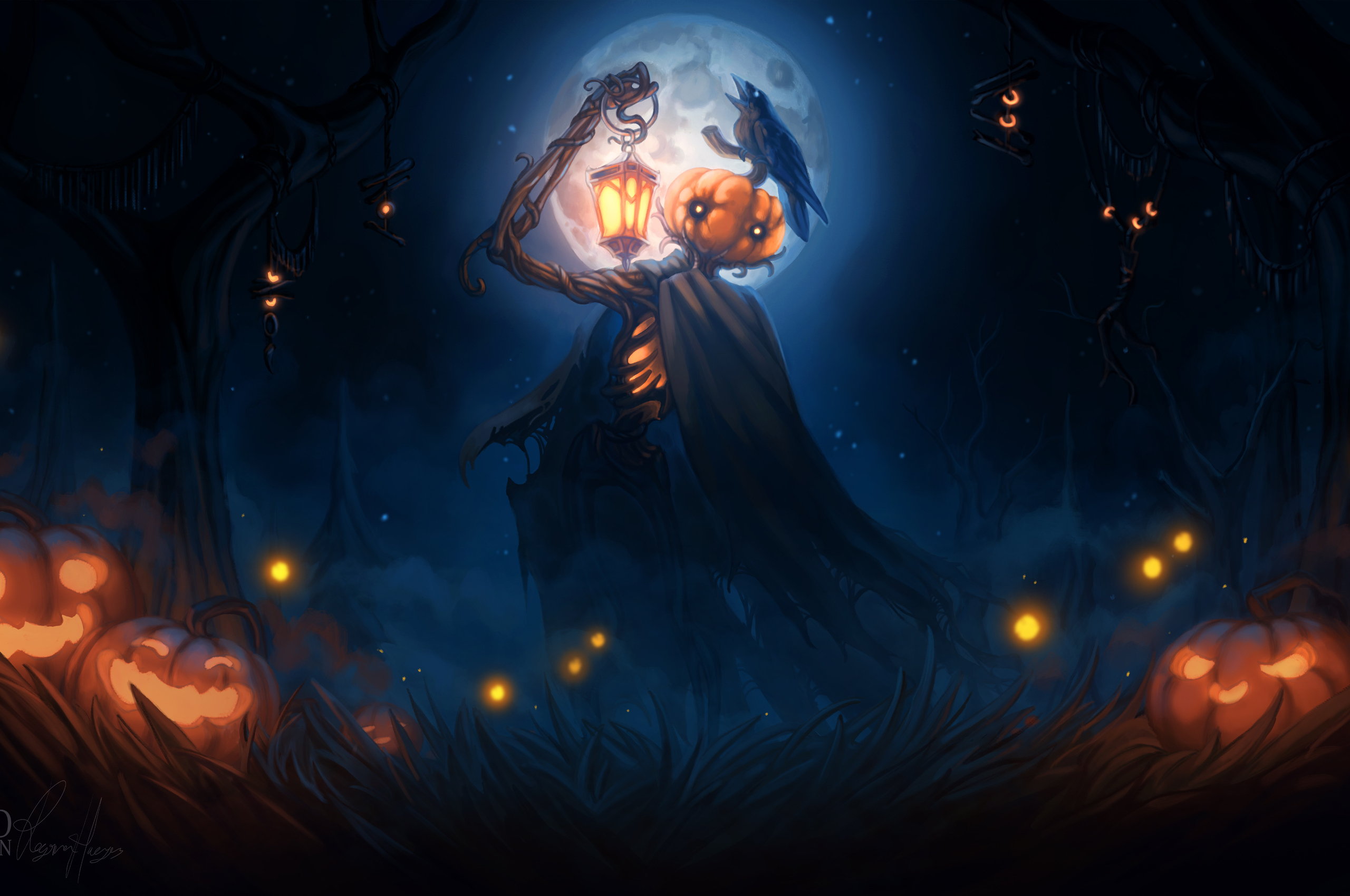 2560x1700 Halloween 2018 Digital Art 4k Chromebook Pixel HD 4k Wallpaper, Image, Background, Photo and Picture, Desktop