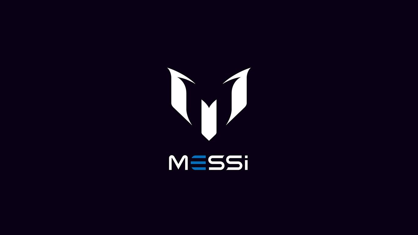 1370x770 wallpaper for desktop, laptop. messi logo art minimal dark, Desktop