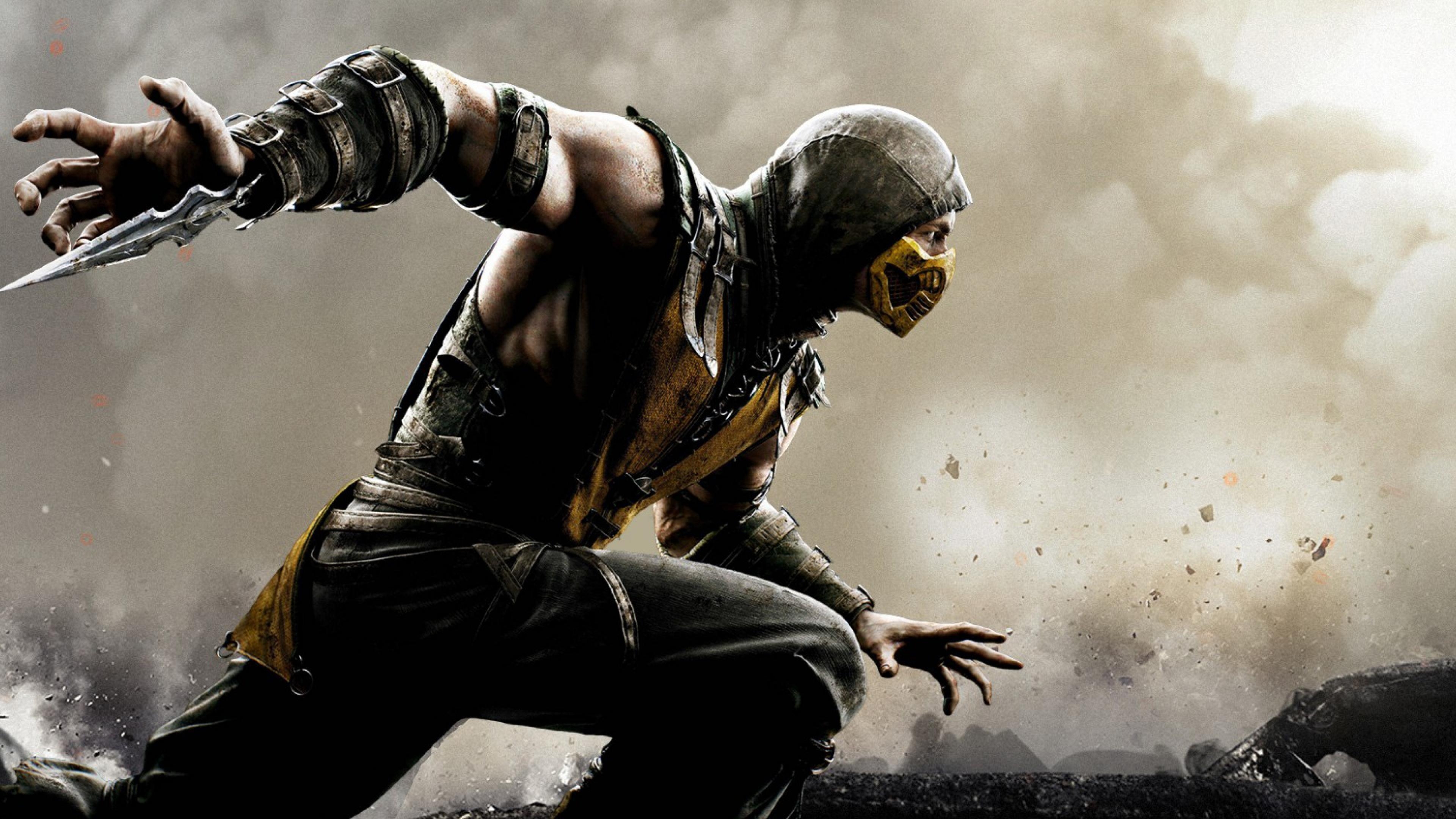 3840x2160 Free download HD Background Mortal Kombat X Scorpion Wallpaper, Desktop