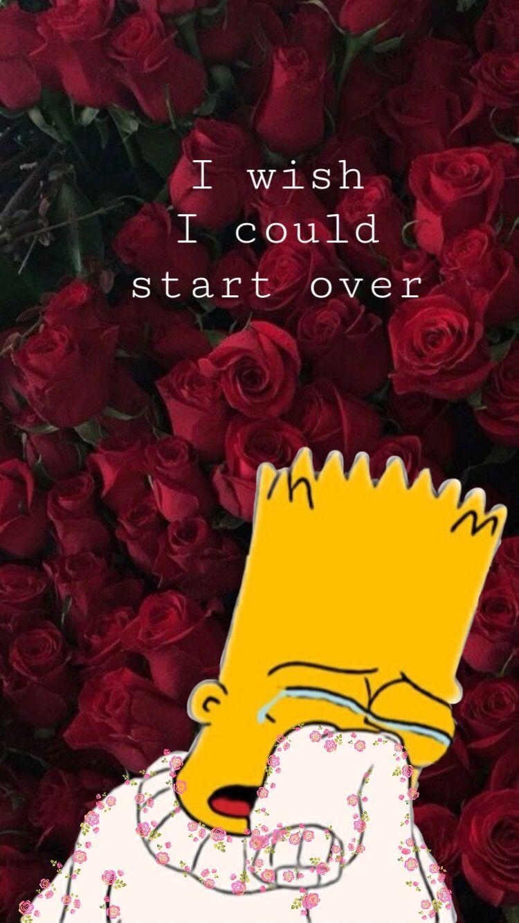 750x1340 aesthetic wallpaper bart simpson. Wallpaper. Sad, Phone