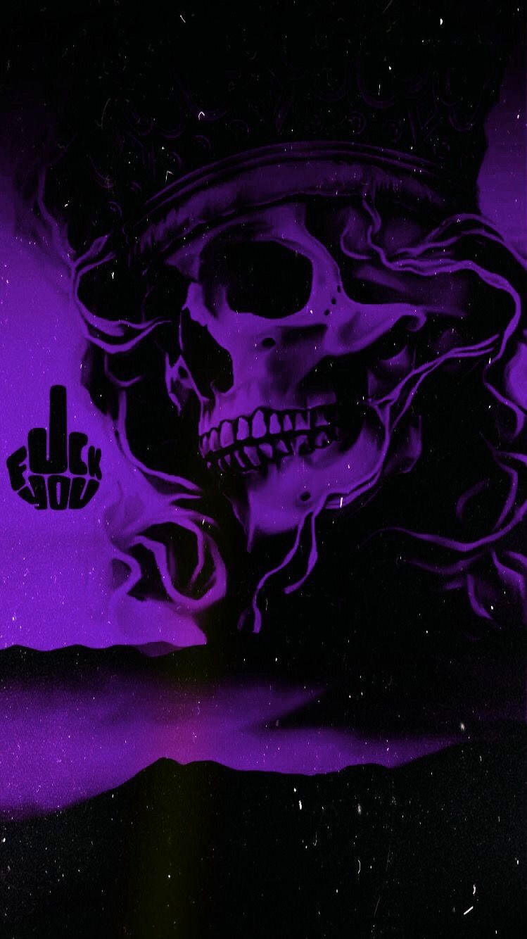 750x1340 Soul Galaxy (Paint ball Purple). Skull wallpaper, Galaxy painting, Glitch wallpaper, Phone