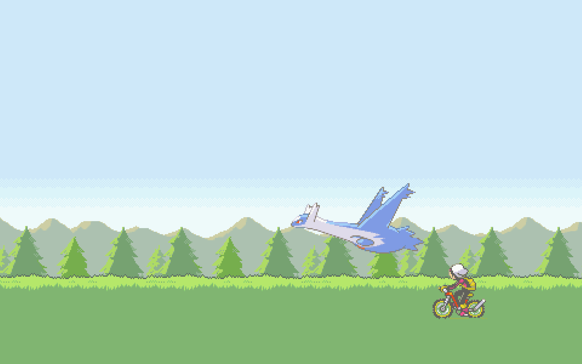 1920x1200 Pokemon video games ruby vehicles motorbikes latios brendan, Desktop