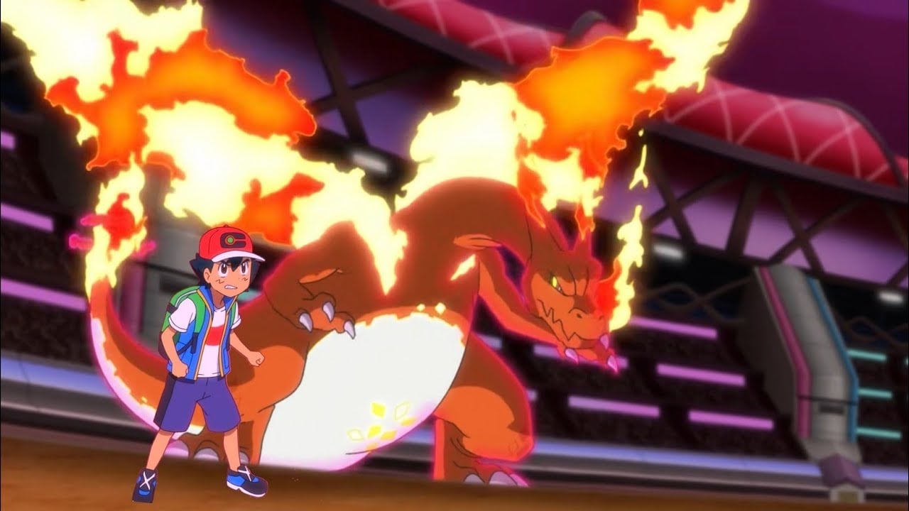 1280x720 Ash charizard Return in Galar Region. Ash charizard Gigantamax!. Ash Caught Blaziken. Pokémon Journeys, Desktop