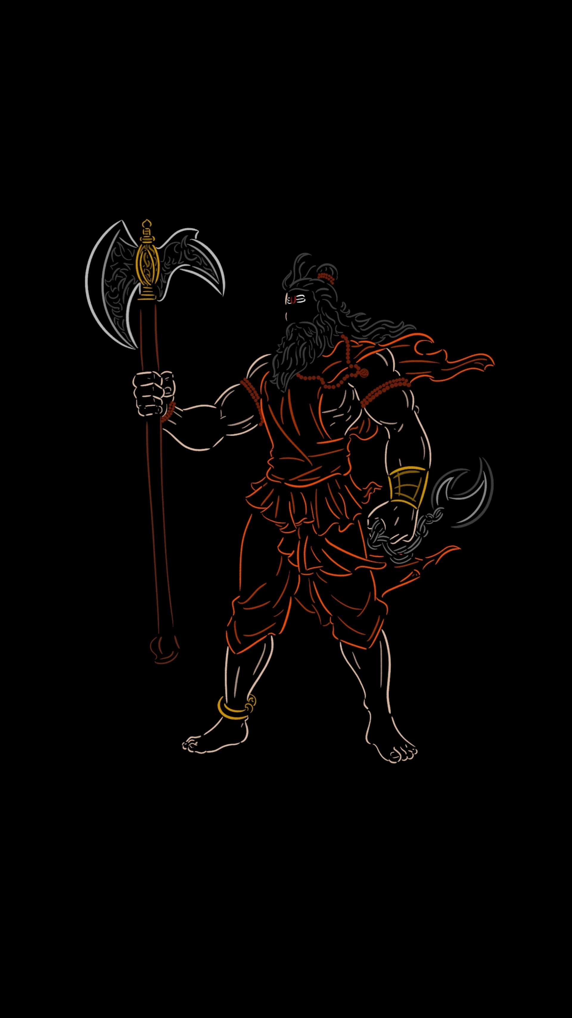 1920x3420 Lord Parshuram (minimal wallpaper), Phone