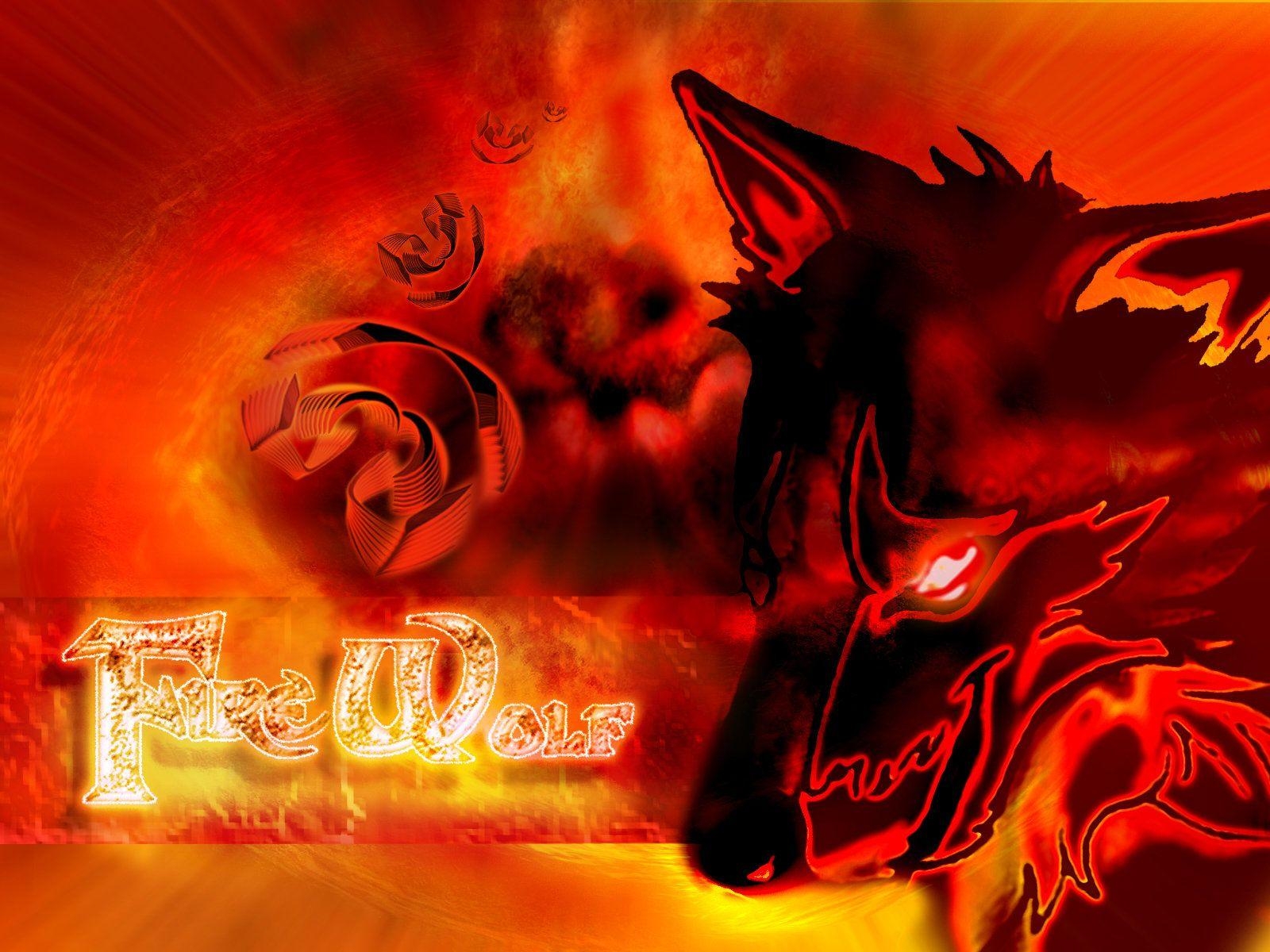 1600x1200 3D Fire Wolf Wallpaper, Desktop