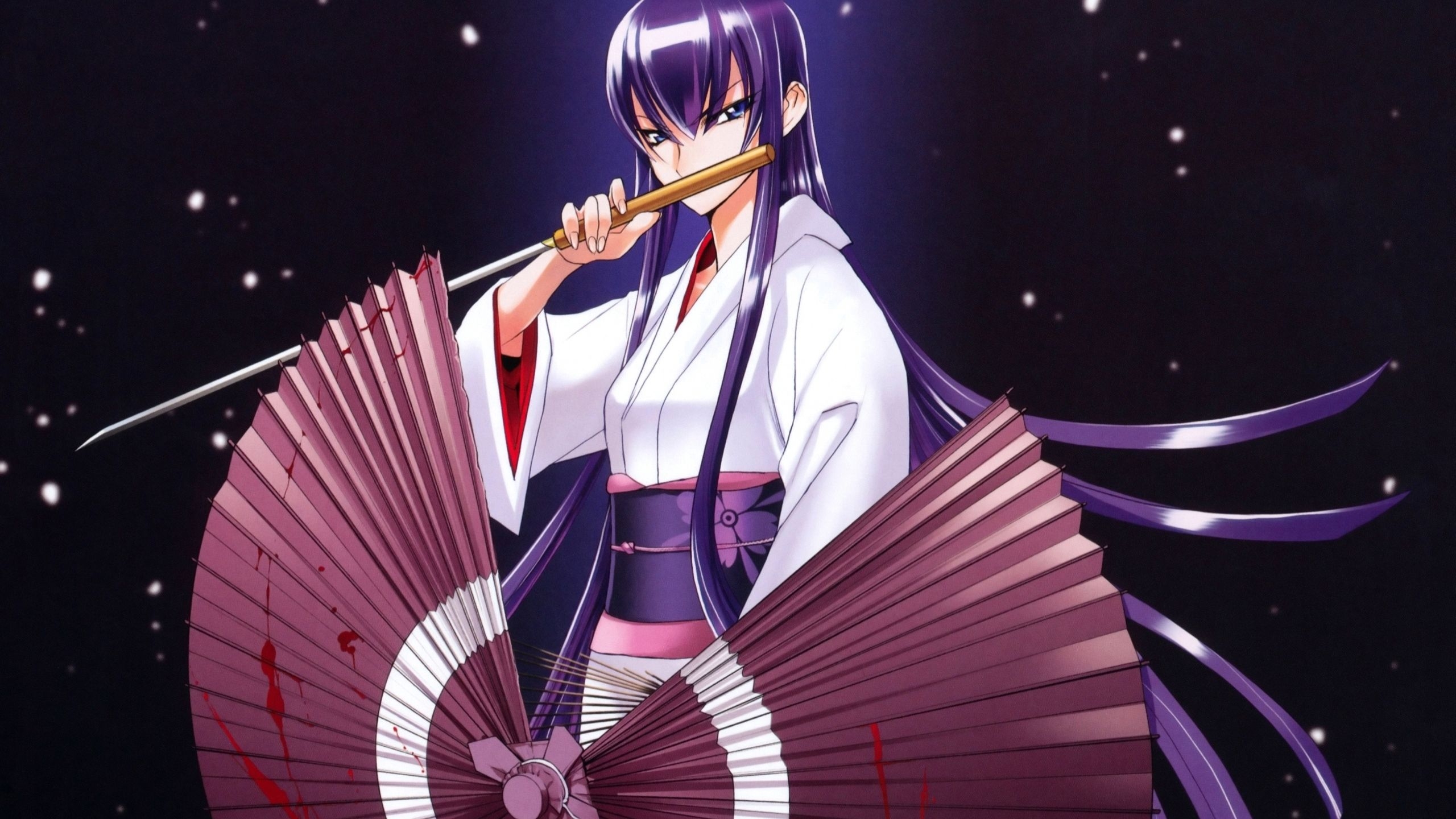 2560x1440 HD and Widescreen wallpaper of the swordmaiden Saeko Busujima from the High School of the Dead anime series cospl. School of the dead, Anime, Widescreen wallpaper, Desktop