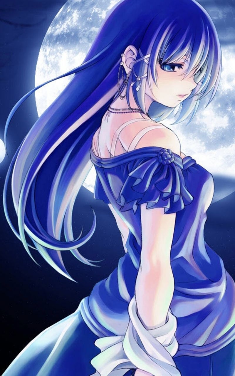 800x1280 Free download Blue anime girl Galaxy S5 Wallpaper Samsung Galaxy, Phone